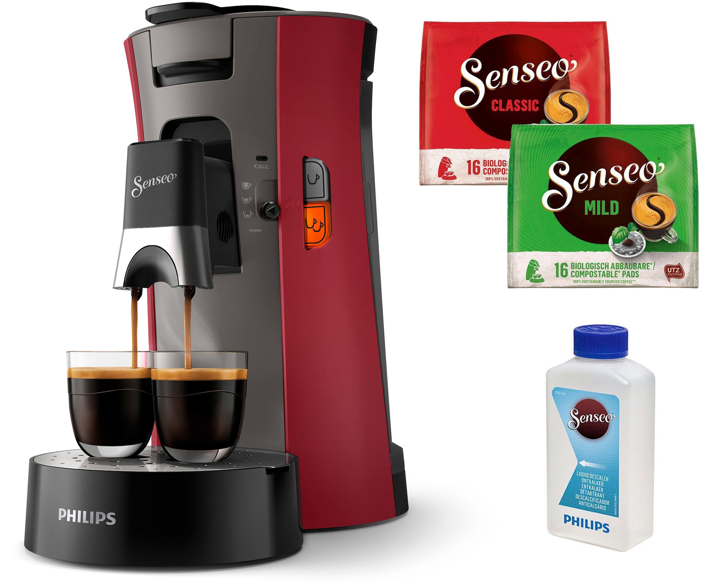 Philips Senseo Kaffeepadmaschine »Select CSA240/90, mit drei Kaffee-Einstellungen«, aus 21% rec. Plastik, Memo-Funktion, inkl. Gratis-Zugabe, Wert 14€ UVP