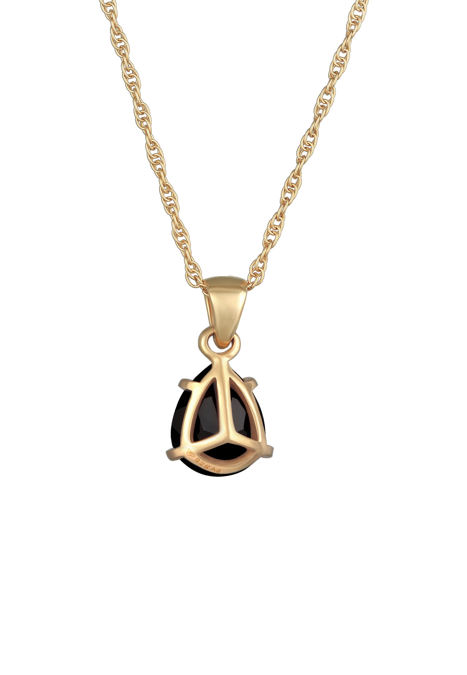 Elli Premium Silberkette »Halskette Tropfen Kristall Elegant 925 Silber vergoldet«
