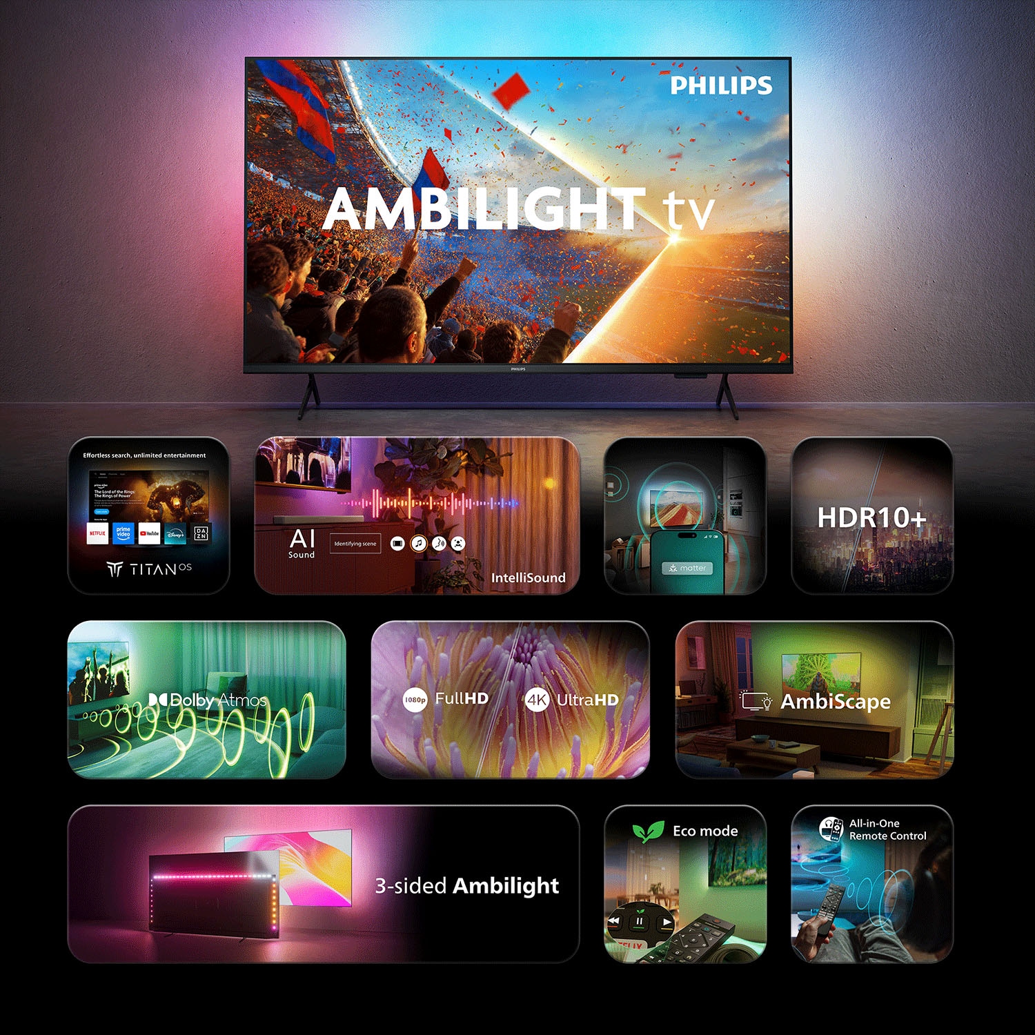 Philips LED-Fernseher »65PUS8001/12« 164 cm/65 ″ Smart-TV