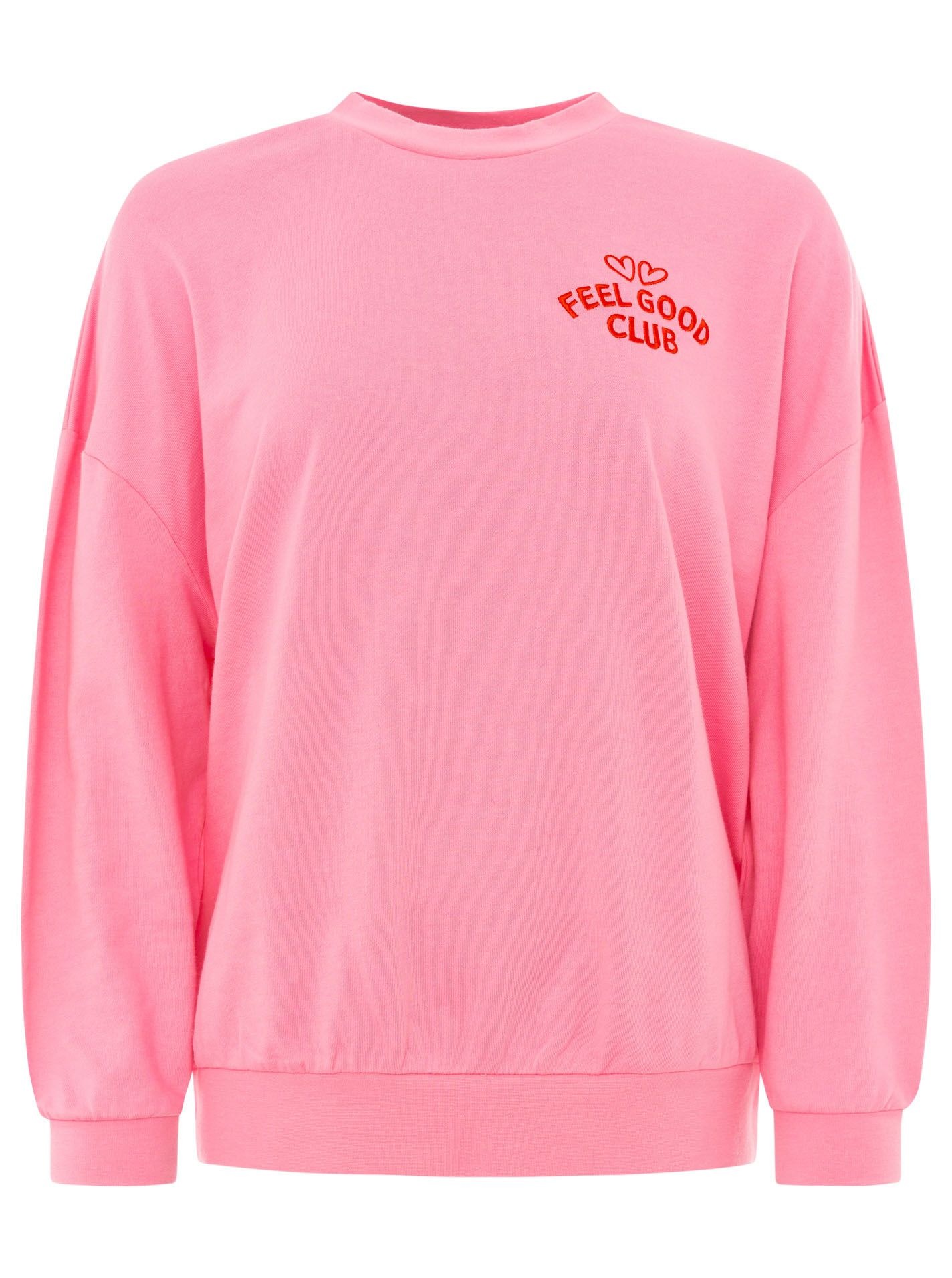 Zwillingsherz Sweatshirt »"Feel Good Club"«, Rundhals, kleine Stickerei vorne

