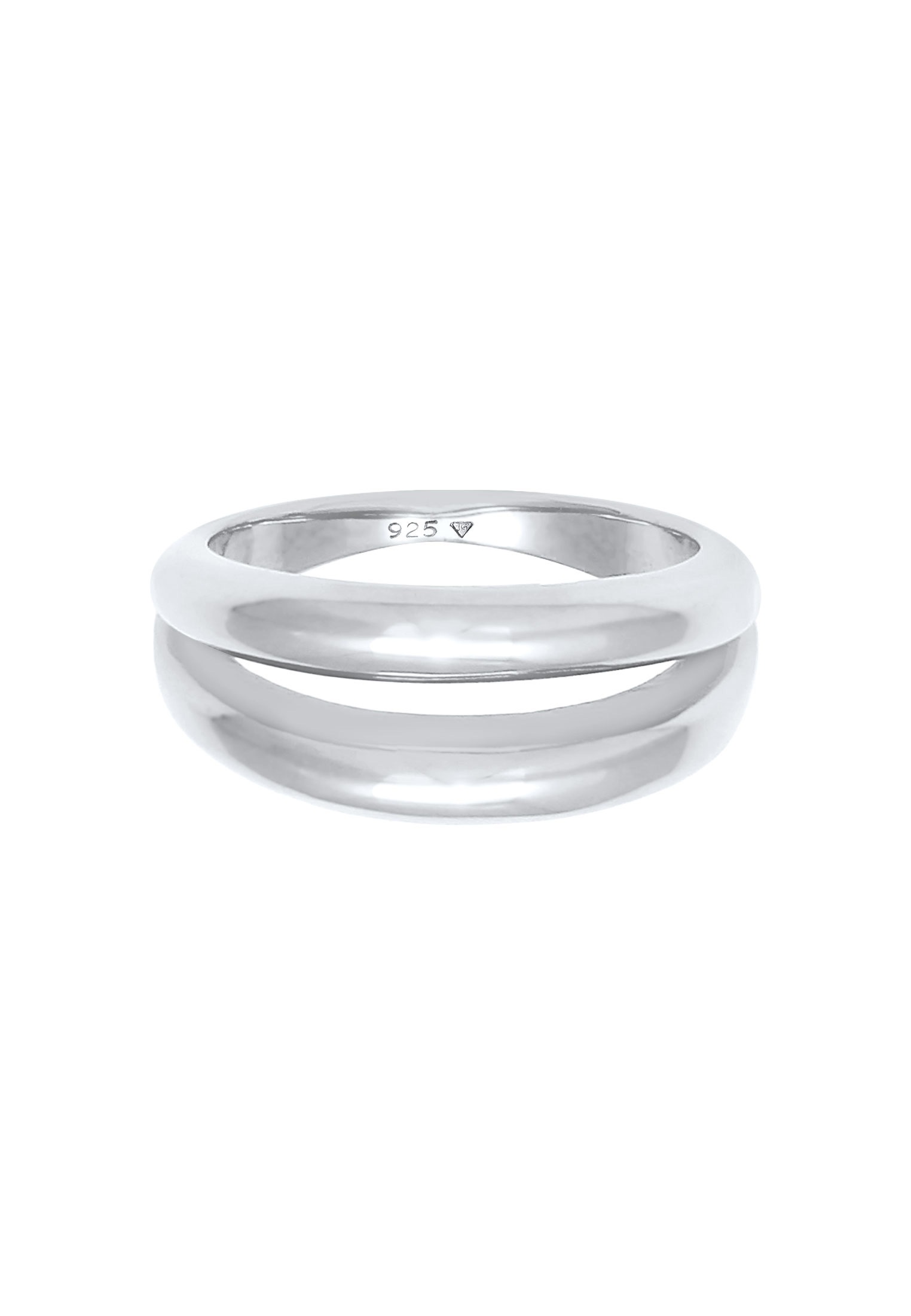 Elli Premium Silberring »Ring Bandring Doppelt Stacking Look Basic 925 Silber«