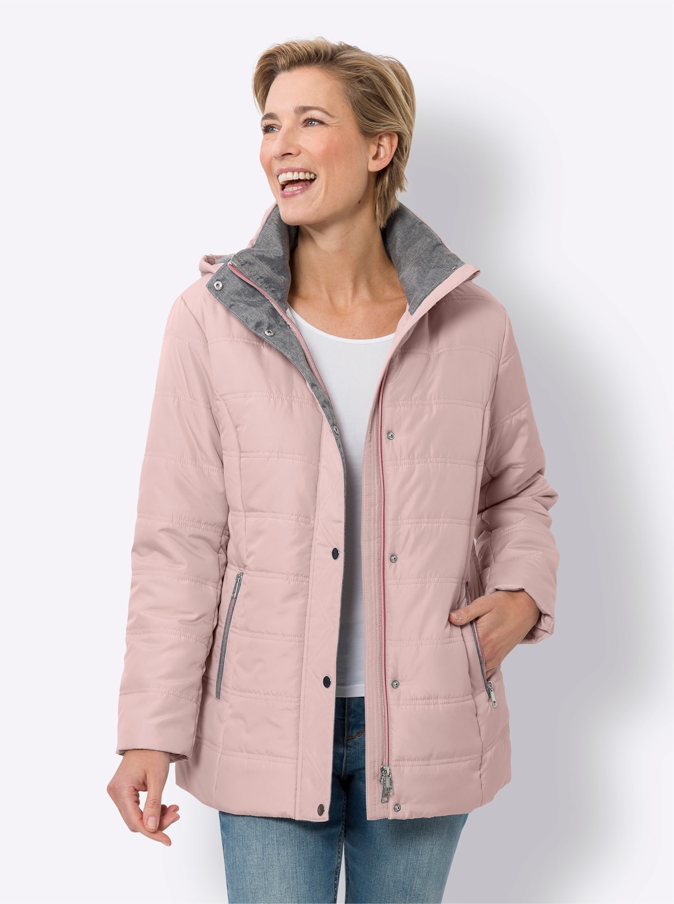 Classic Basics Steppjacke, mit Kapuze