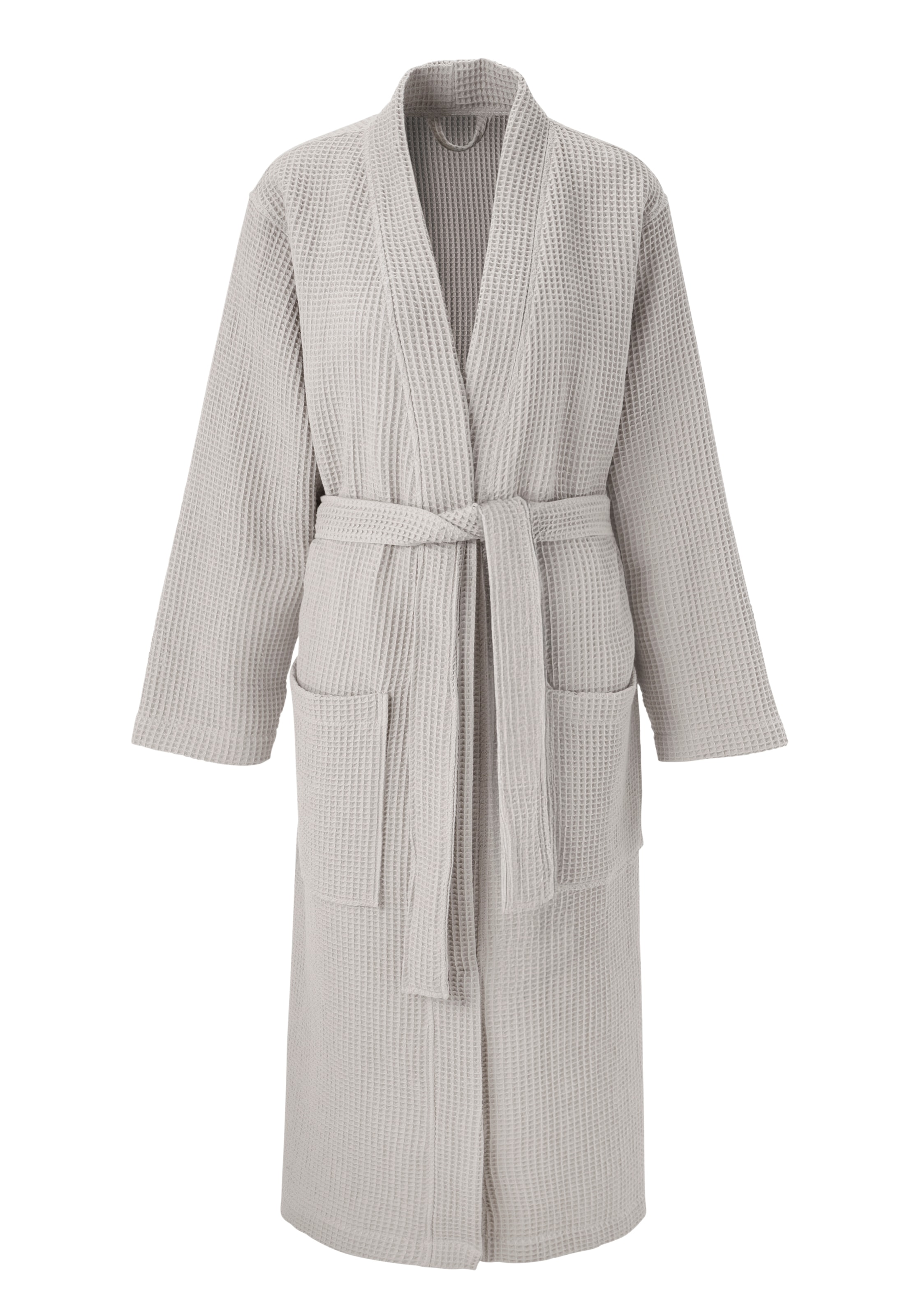 OTTO home Unisex-Bademantel »Inga, Waffelpiqué, leicht, ideal für Sauna & Spa, Hotelbademantel« 1 Stk. kleines Packmaß, Taschen, Damen & Herren, S-3XL, Morgenmantel
