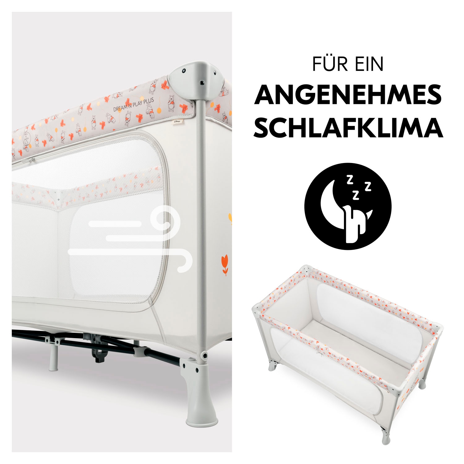Hauck Baby-Reisebett »Dream N Play Plus, Disney Pooh Friends Beige«