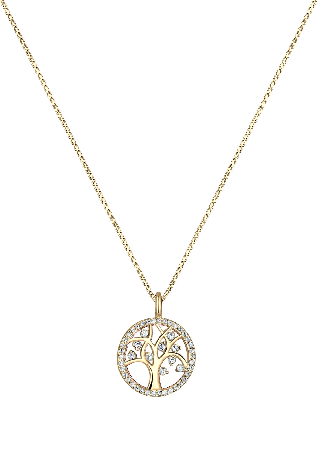 Elli Silberkette »Halskette Lebensbaum Weiß 925 Sterling Silber, mit Kristallen von Swarovski®«