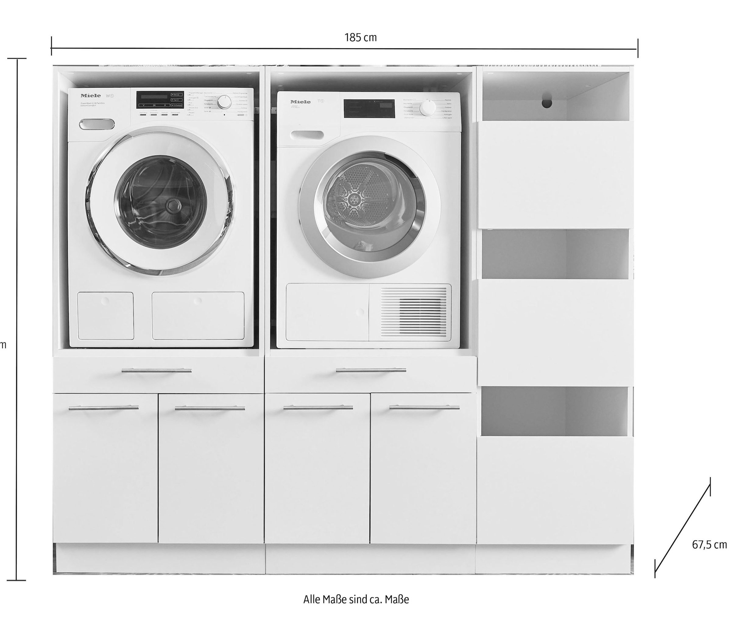 Laundreezy Mehrzweckschrank-Set »LAUNDREEZY LDSK10«, Breite 185 cm