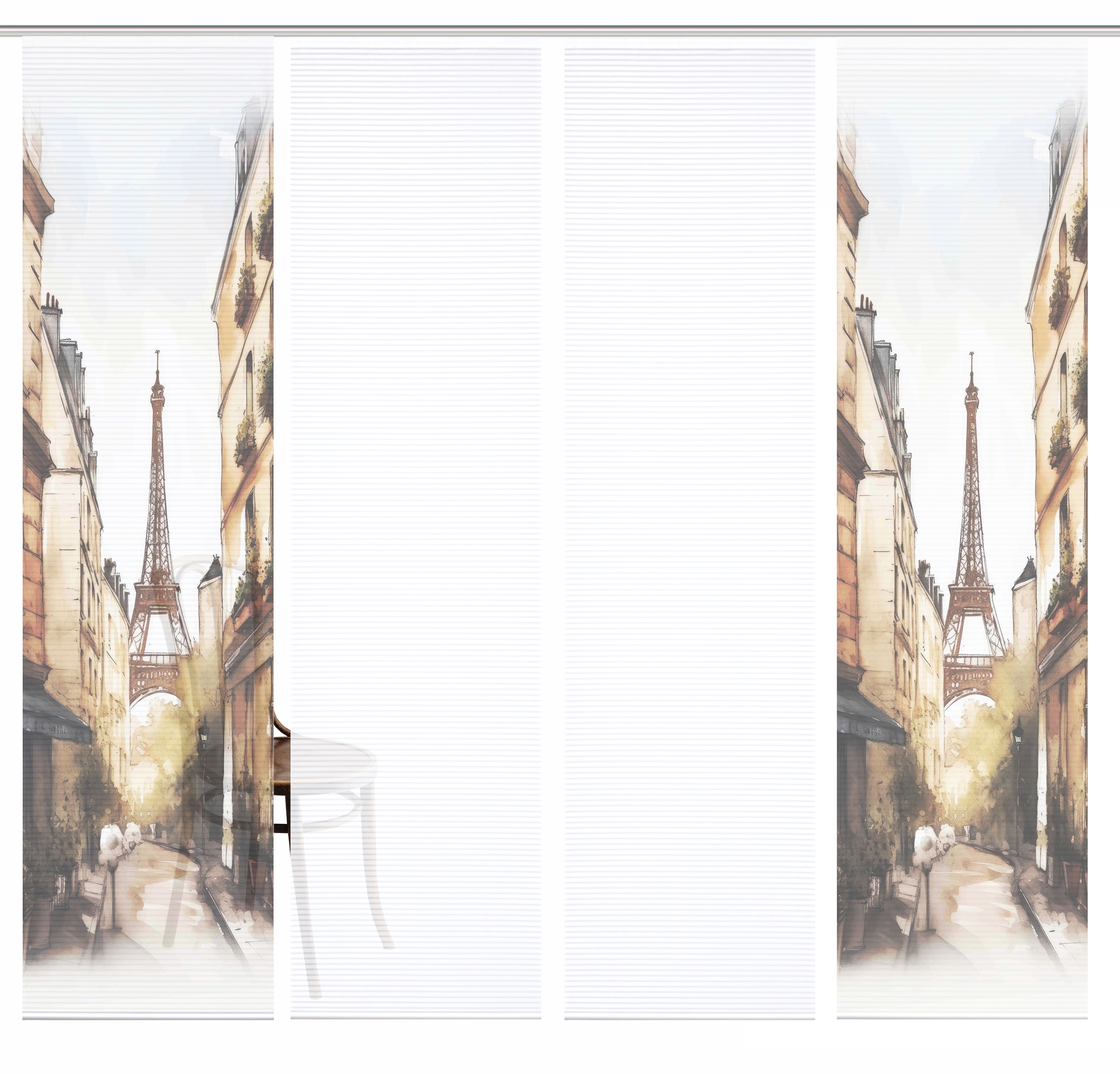 HOME in green Schiebegardine »FRANCQ« Paneelwagen 4 Stk. tlg. Bambusoptik, SET, recycelt, Digitaldruck