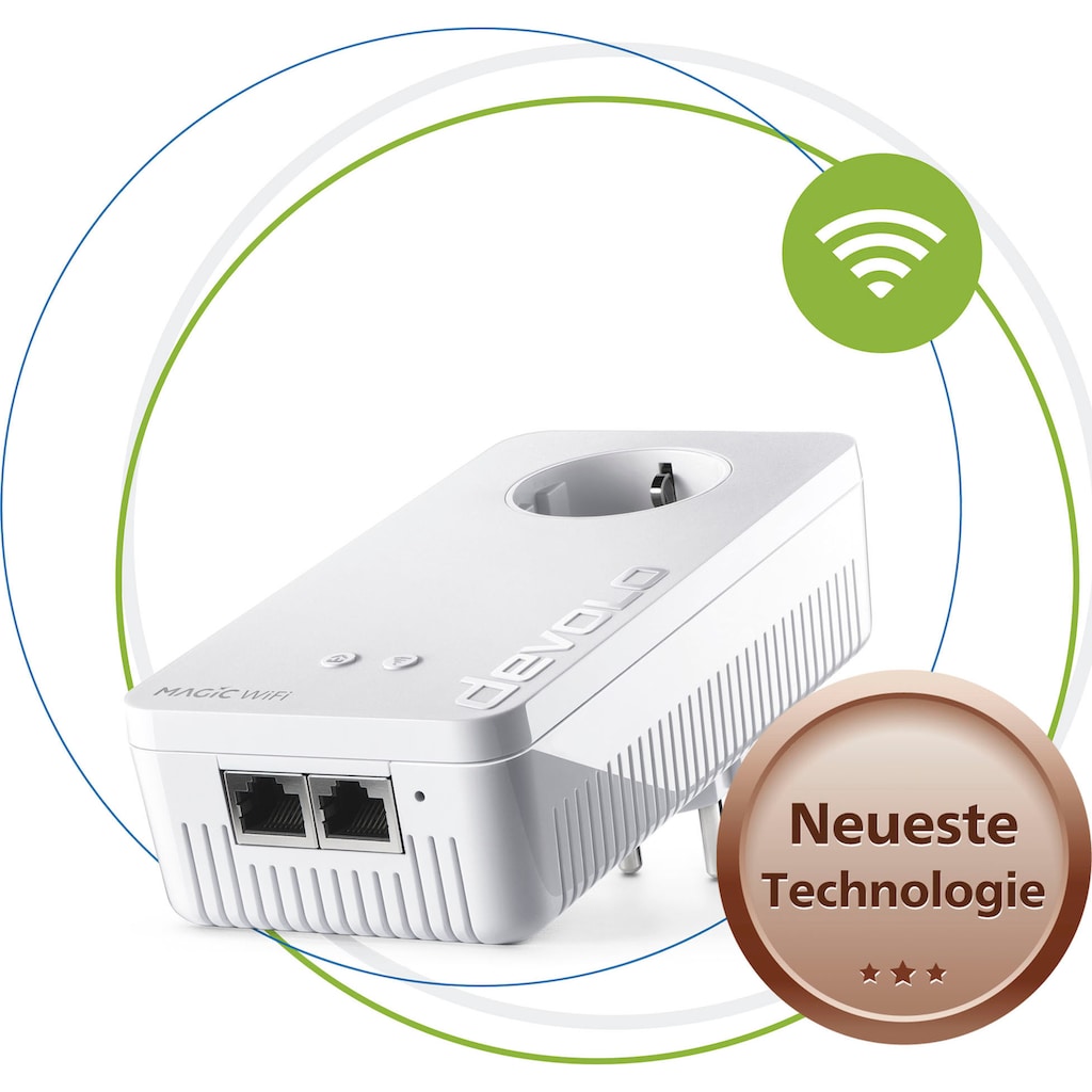 DEVOLO WLAN-Router »Magic 1 WiFi ac Ergänzung (1200Mbit, Powerline + WLAN, 2x LAN, Mesh)«