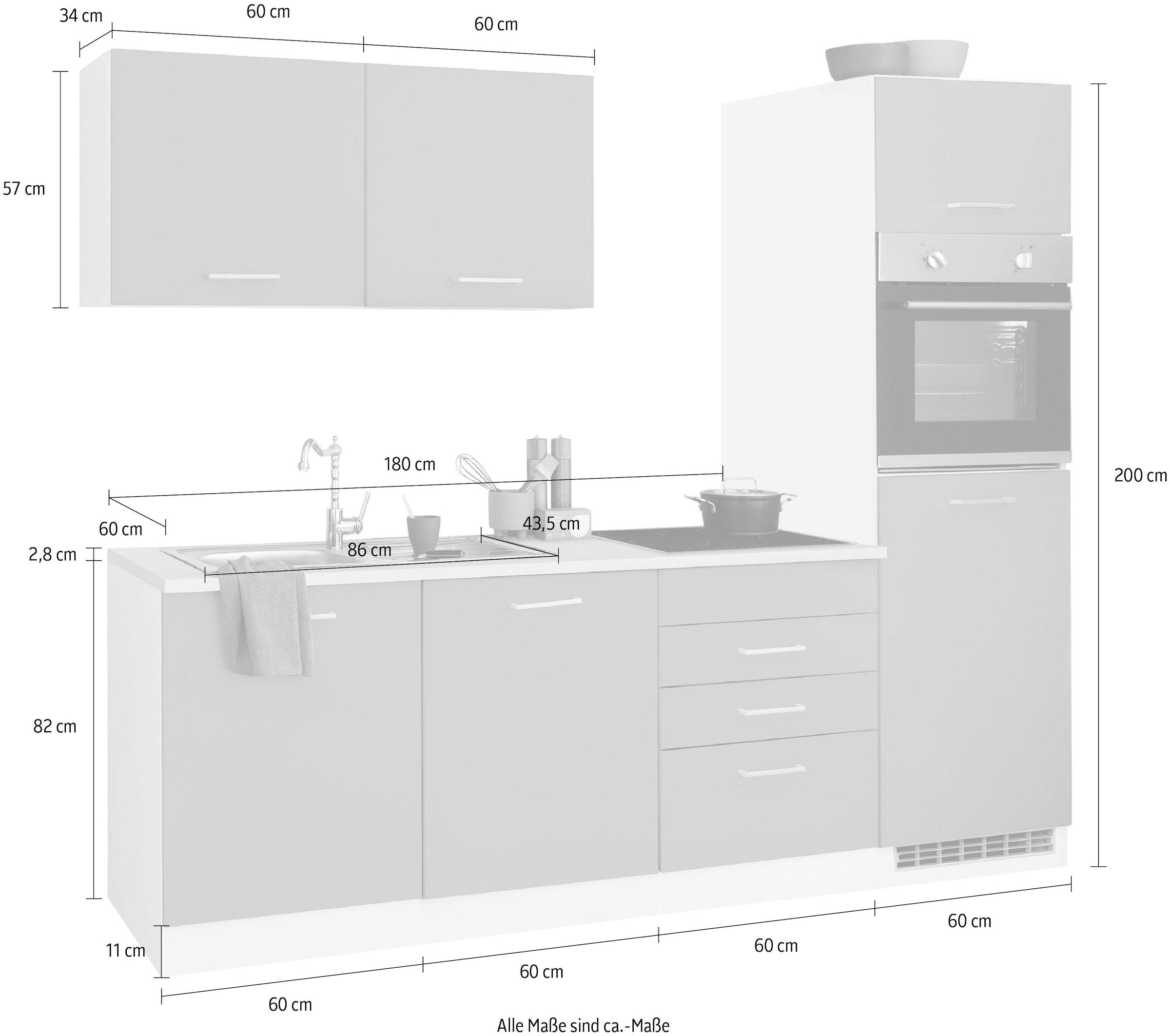 HELD MÖBEL Breite 240 Geschirrspüler cm ohne »Visby«, und E-Geräte, für Kühlschrank auf Küchenzeile bestellen Rechnung