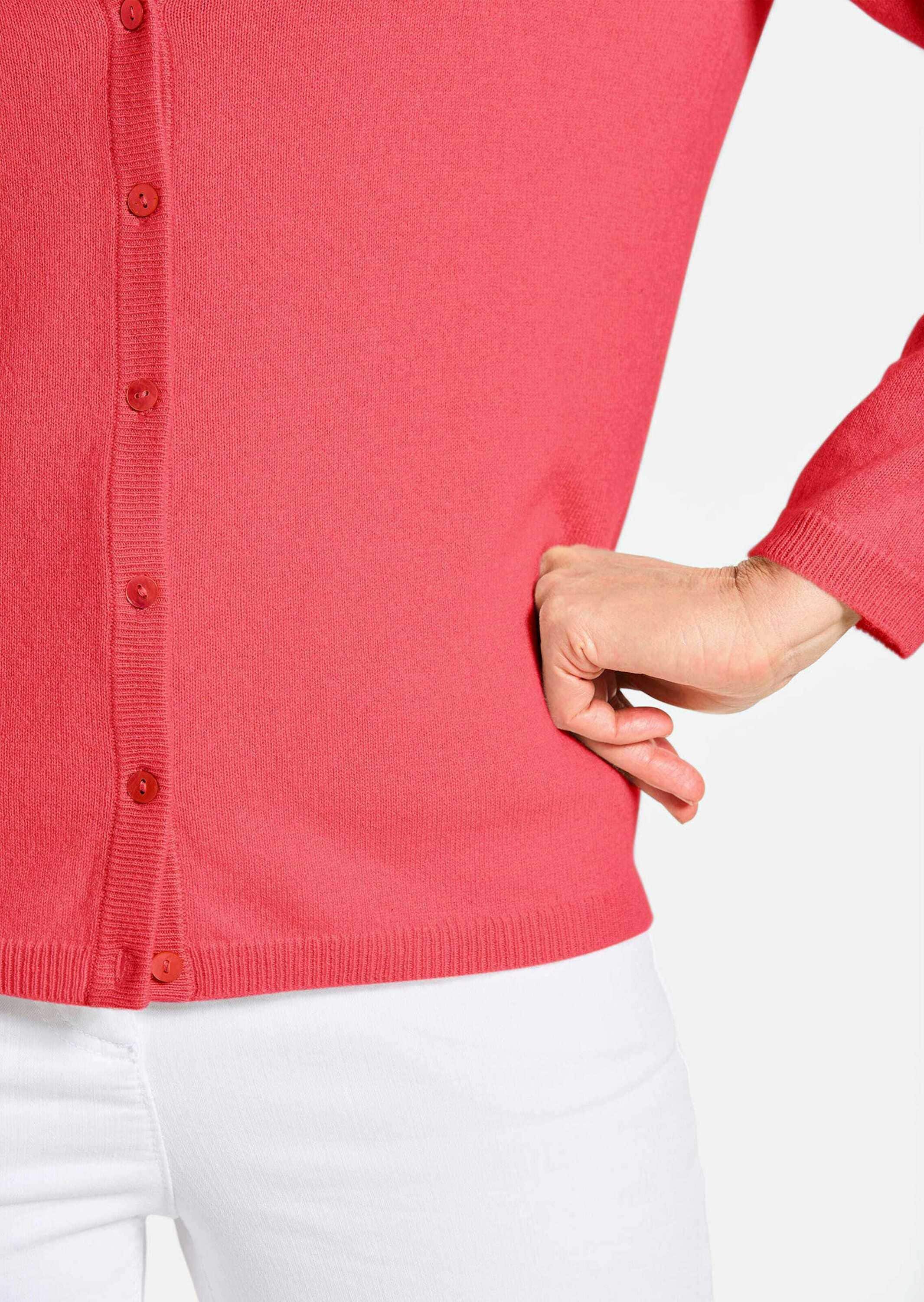 GOLDNER Strickjacke »Kurzgröße Kaschmirstrickjacke mit Rundhalsausschnitt«