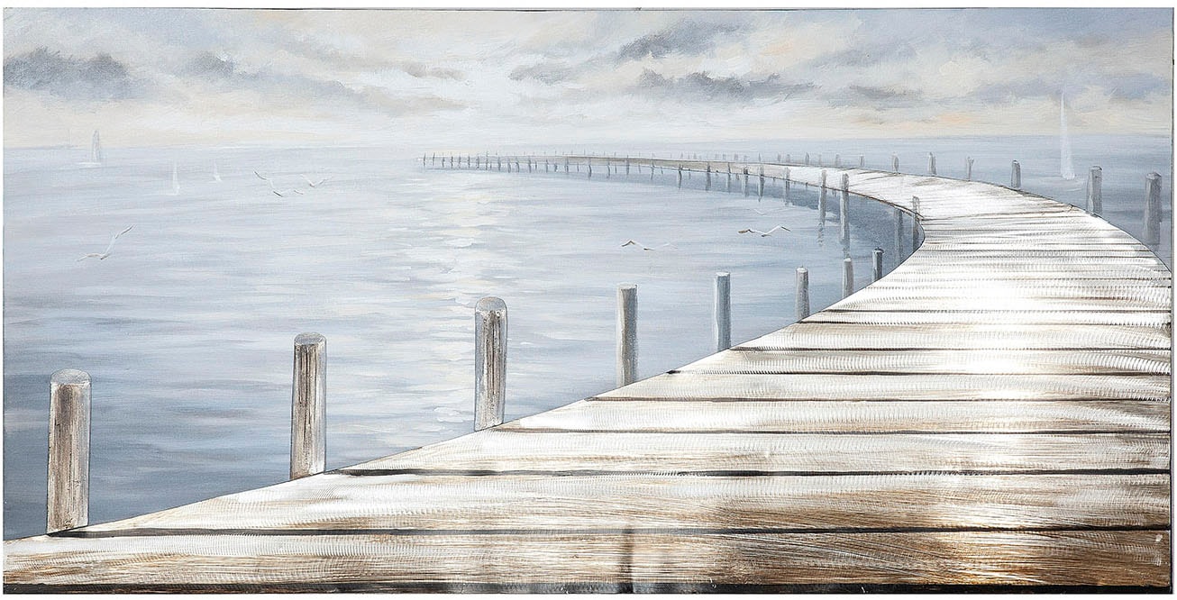 Casablanca by Gilde Leinwandbild »Bild rechteckig Steg blau H. 75 cm«, (1 St.)