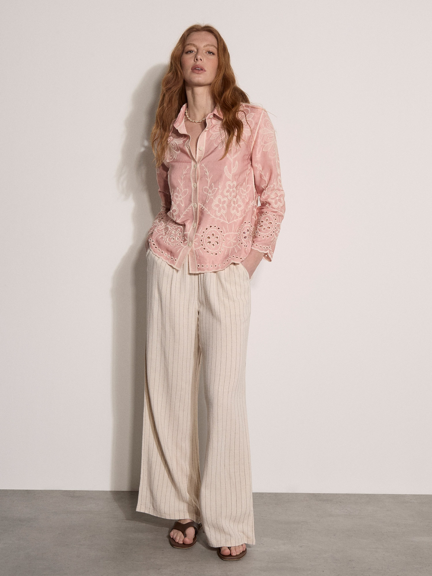 Apricot Spitzenbluse »Geblümte Bluse« mit Stickerei