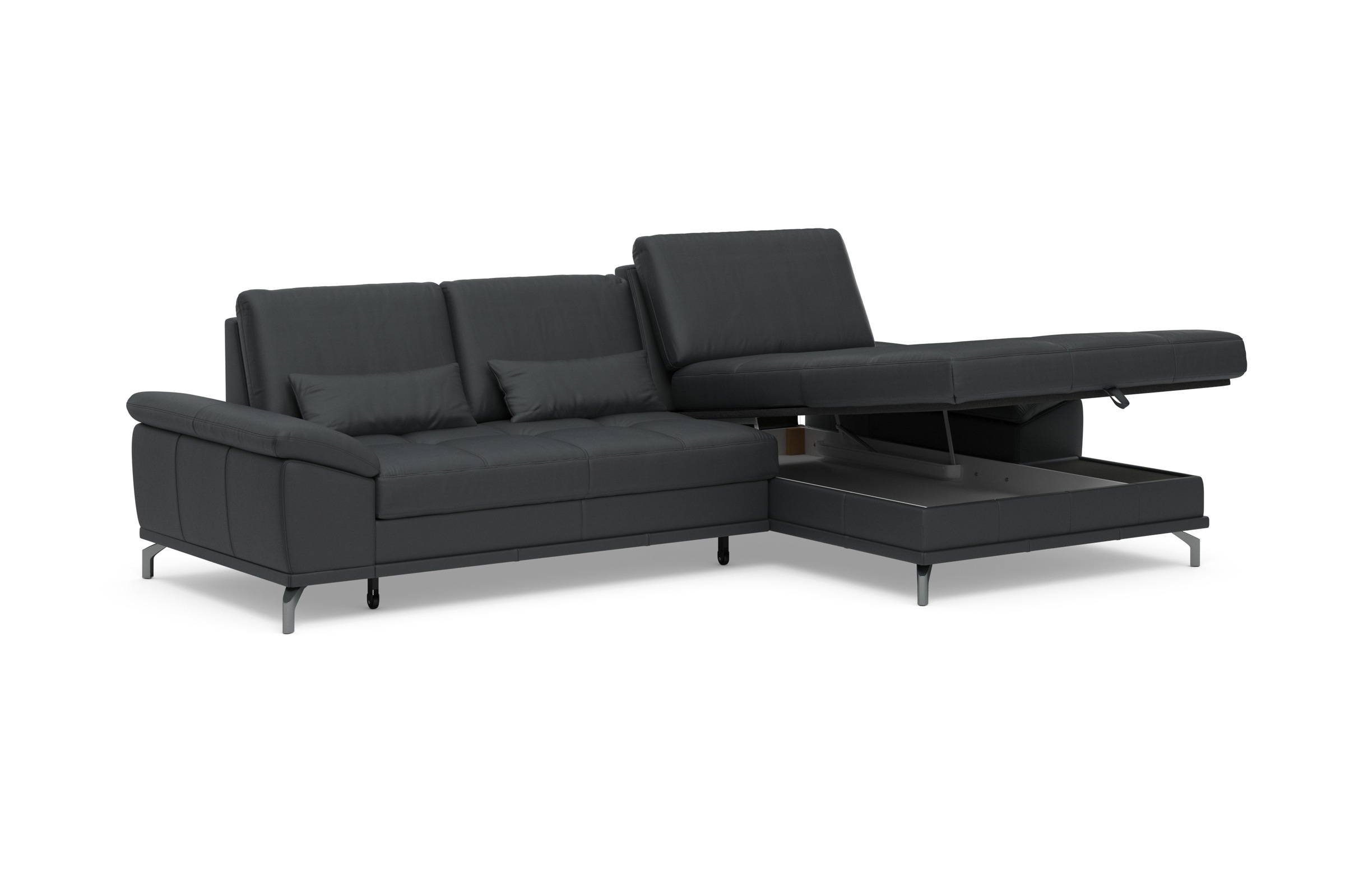Places of Style Ecksofa Costello, mit Sitztiefenverstellung und Armlehnfunktion, incl. 3 Nierenkissen