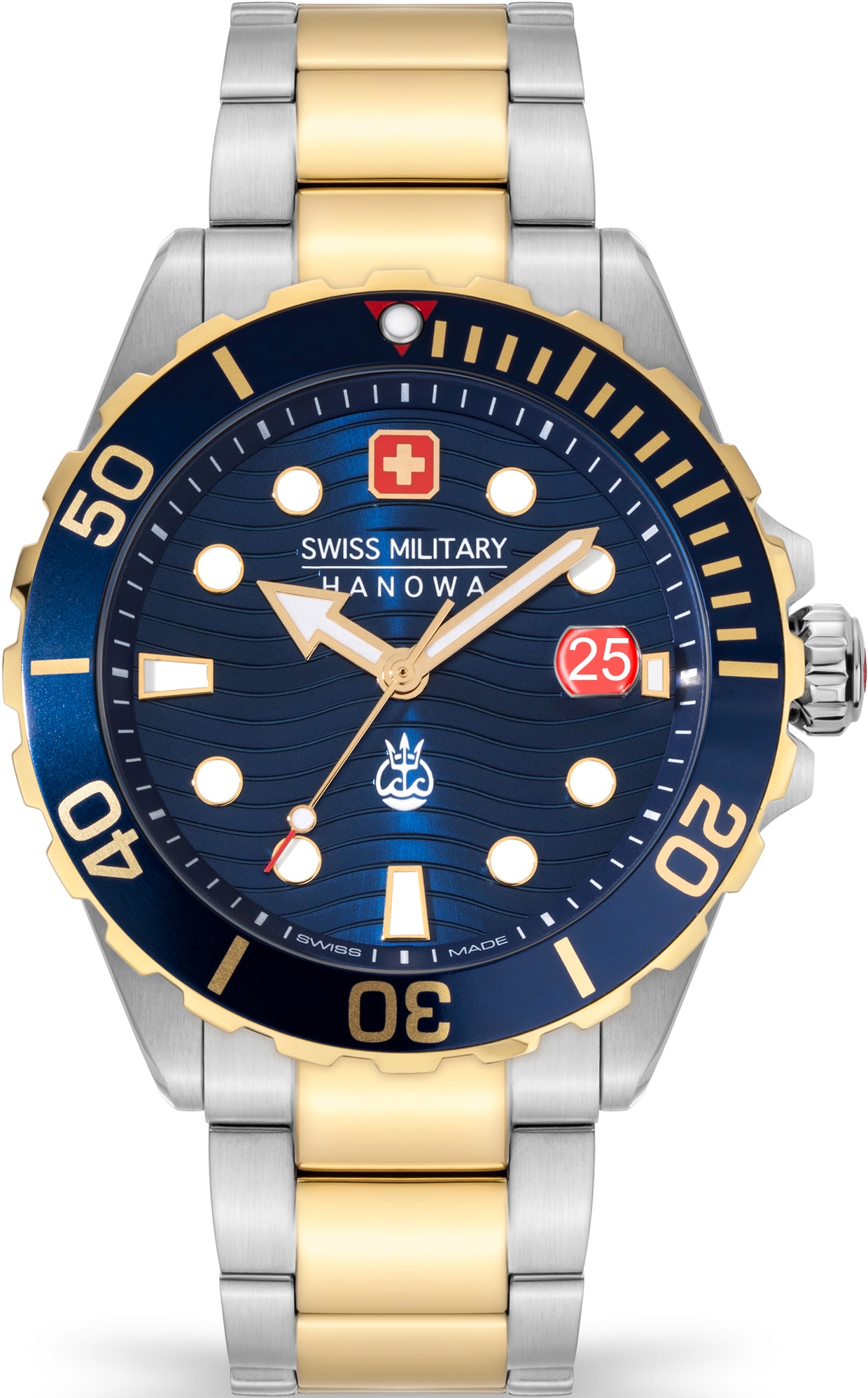 Swiss Military Hanowa Schweizer Uhr »OFFSHORE DIVER II, SMWGH2200360«, Quarzuhr, Armbanduhr, Herrenuhr, Swiss Made, bicolor, Datum