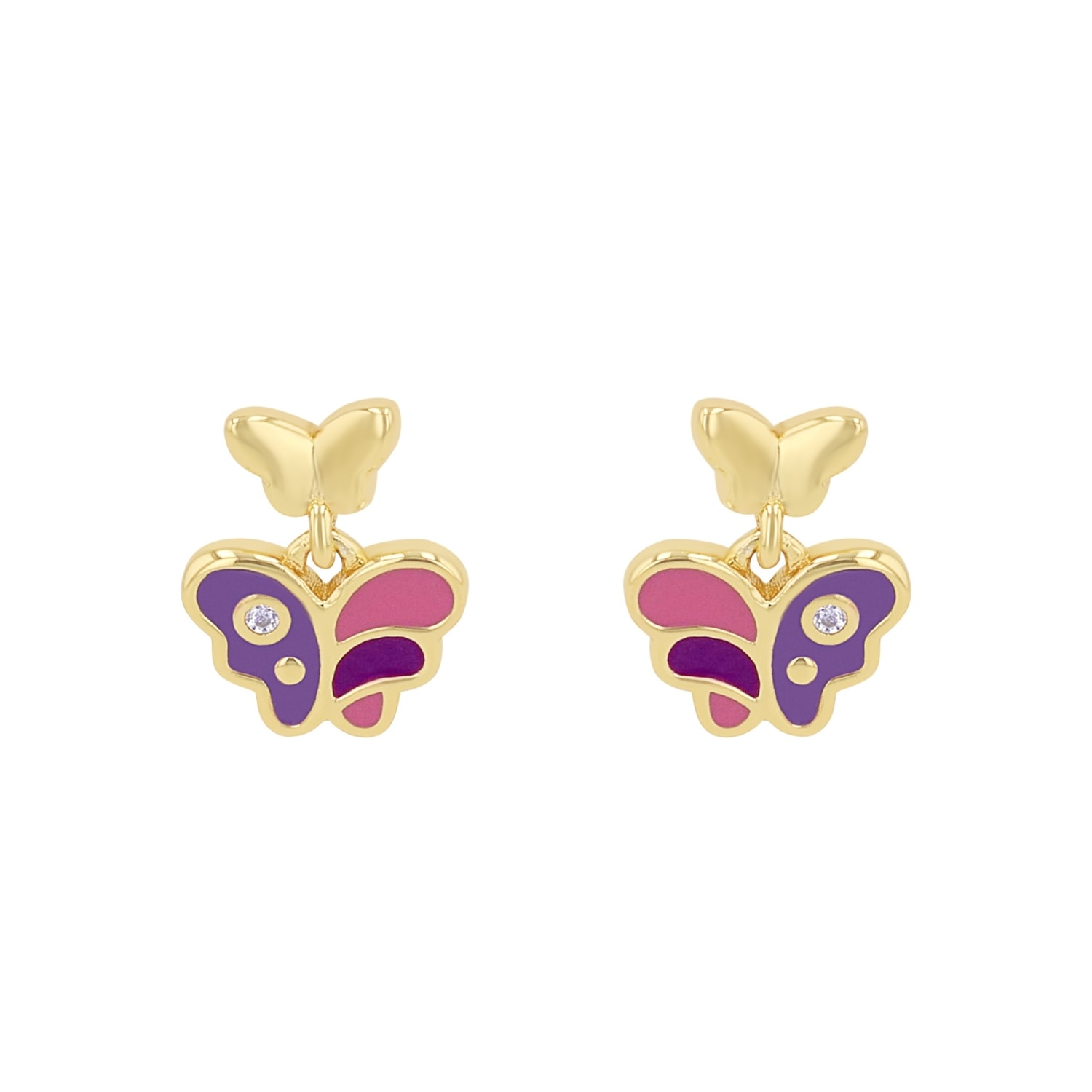 Prinzessin Lillifee Paar Ohrstecker »Schmetterlinge, 2037951«, mit Zirkonia (synth.)