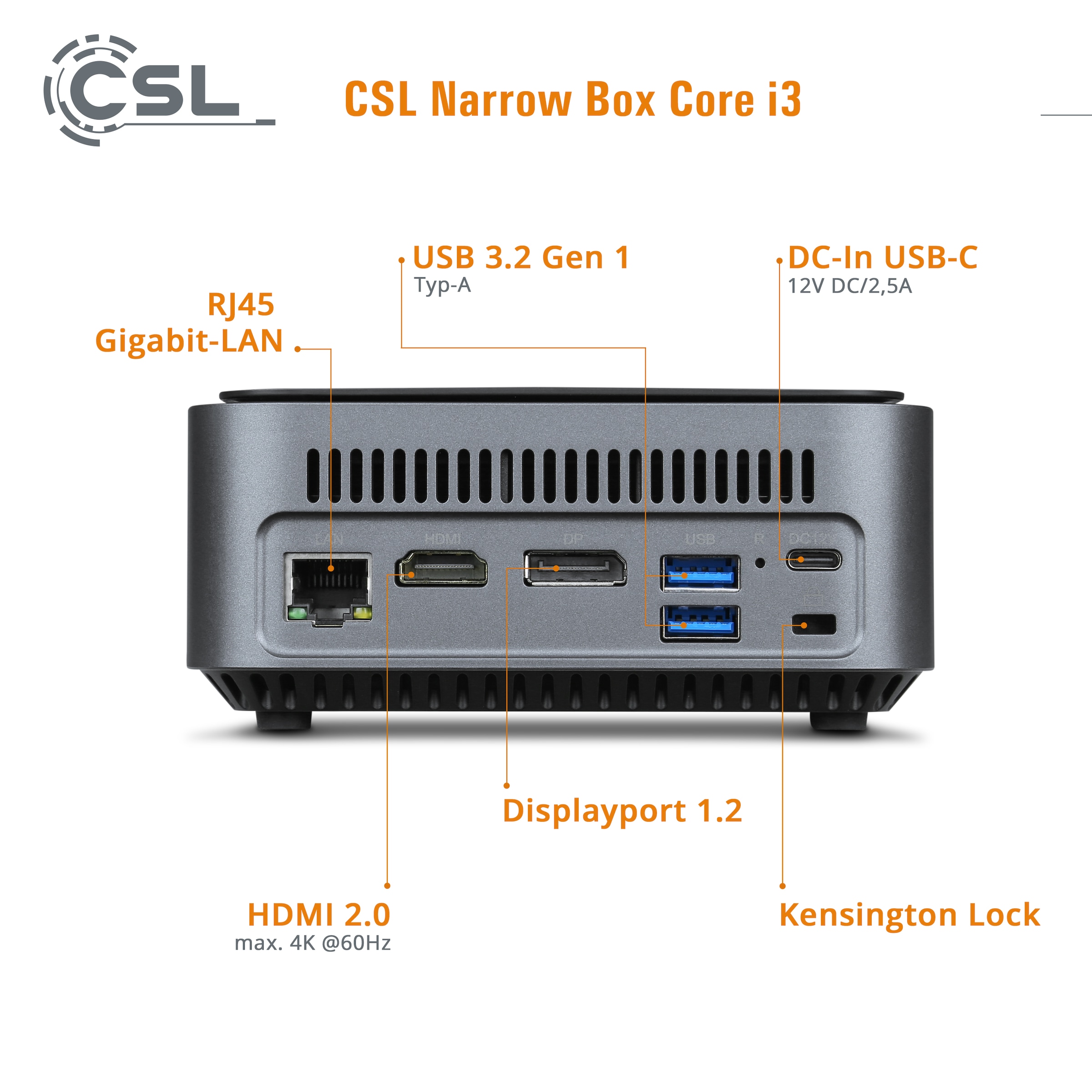 CSL Mini-PC »Narrow Box Intel Core i3 Windows 11«