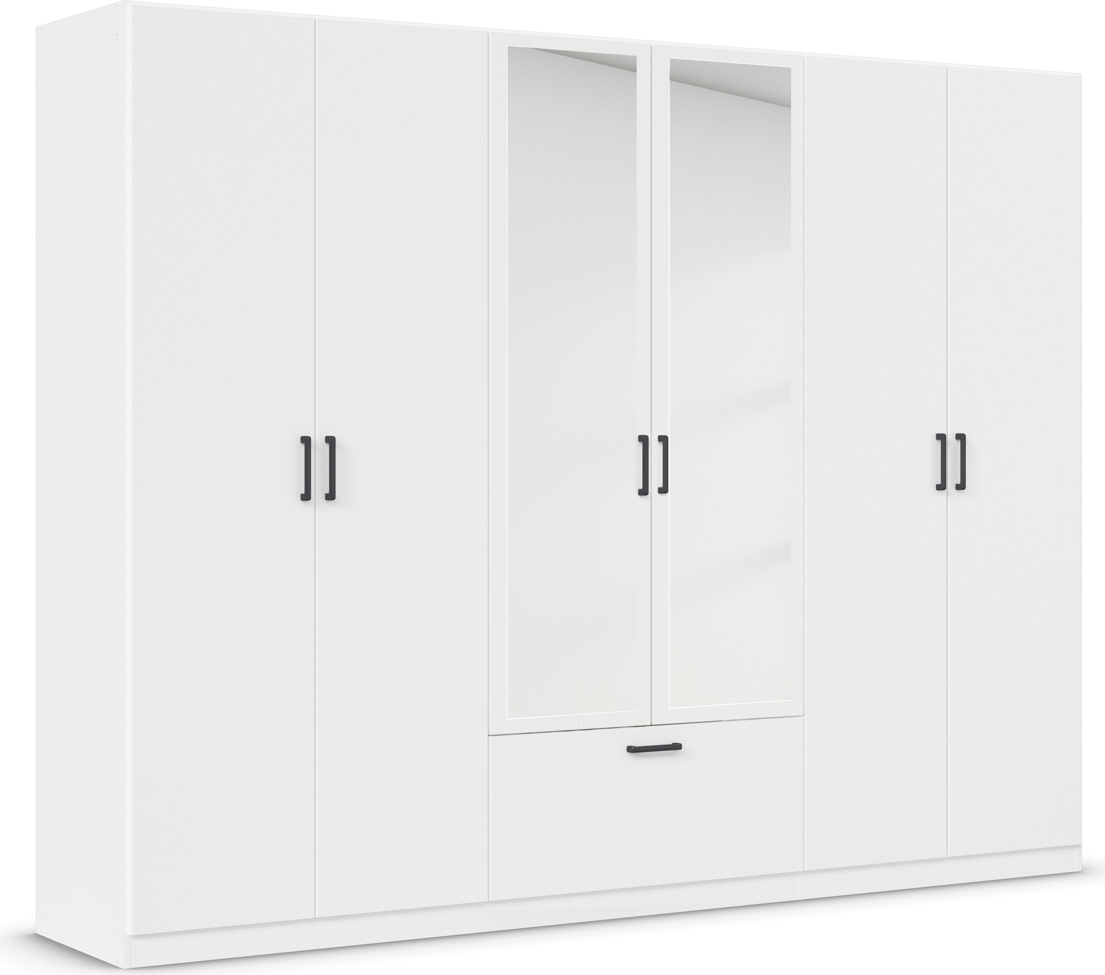 rauch Drehtürenschrank »Kleiderschrank Schrank Garderobe Wäscheschrank BARI mit Spiegel«, mit Schubasten mittig, moderner Griff in Graumetallic MADE IN GERMANY
