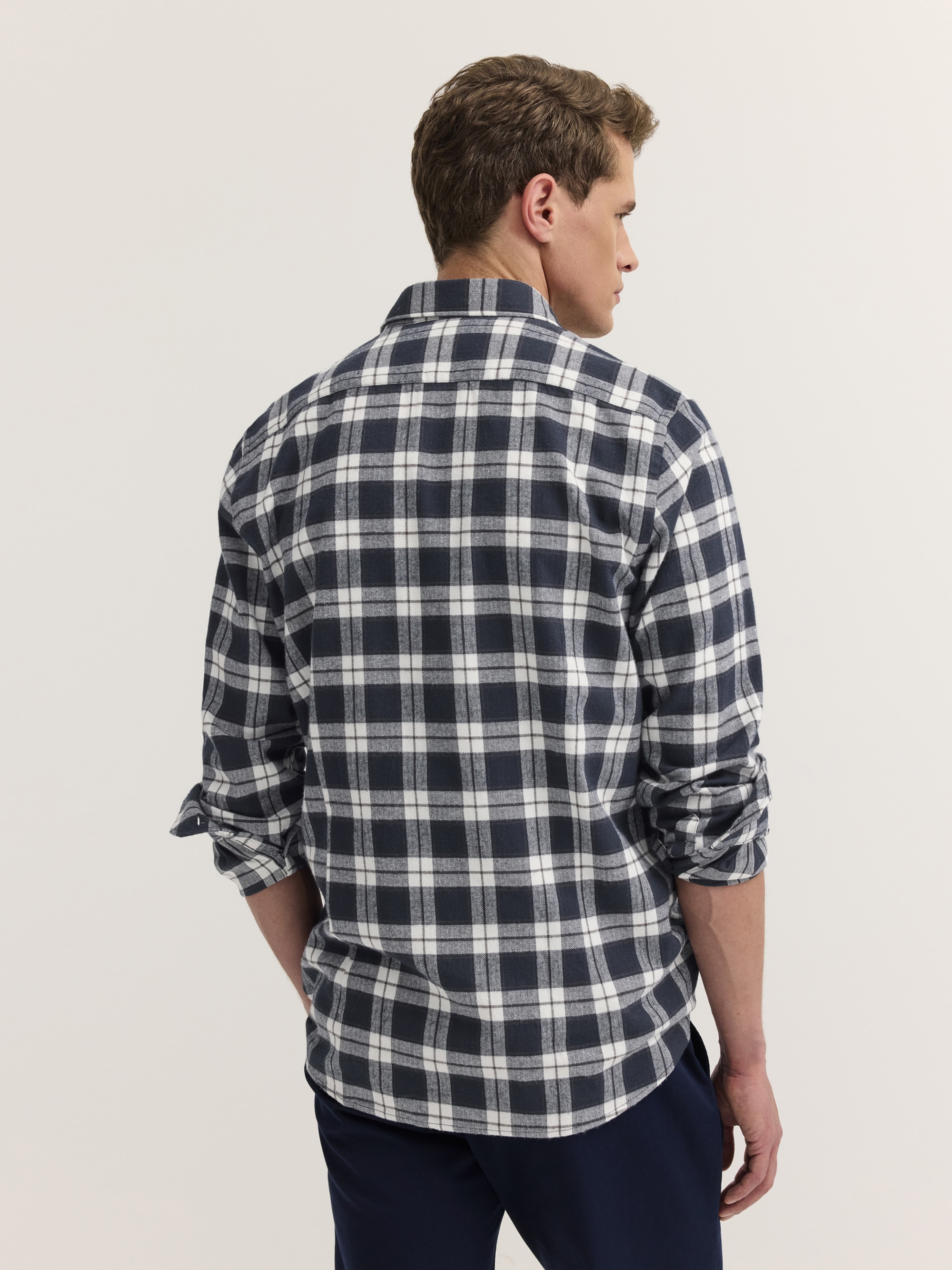 bugatti Langarmhemd »Modern Fit« Modern Fit Karo Herringbone Button-Down