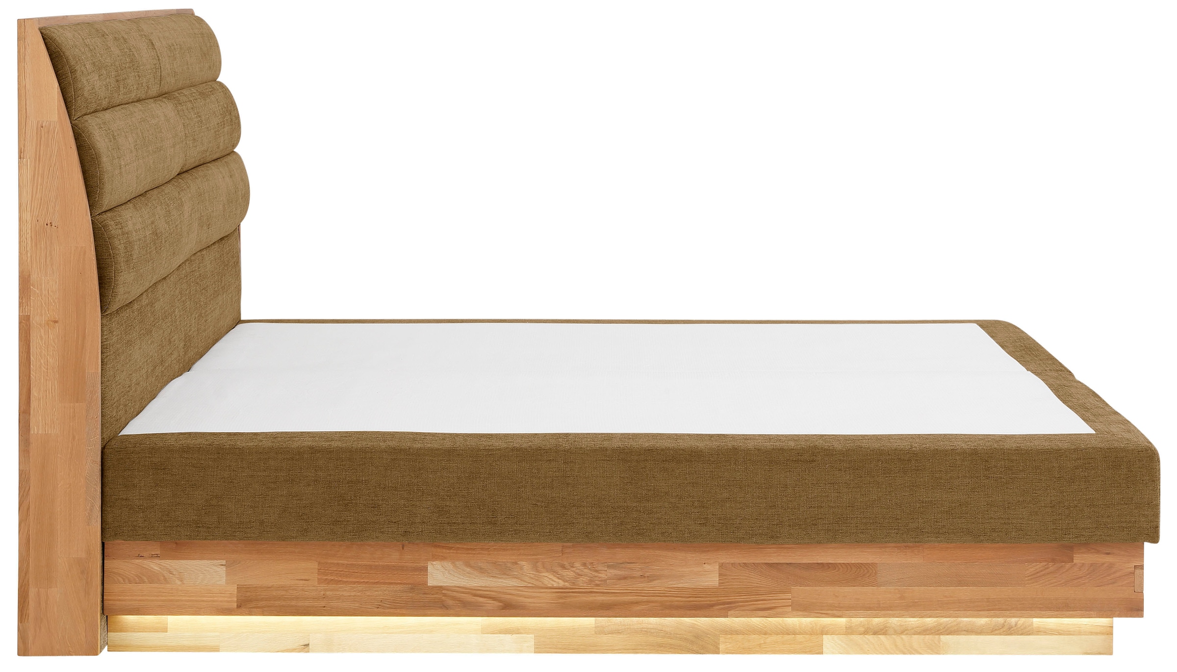 OTTO products Boxspringbett »JENNA in verschiedenen Farben und Breiten erhältlich« LED-Beleuchtung, mit zertifizierten, recycelten Bezugsstoffen