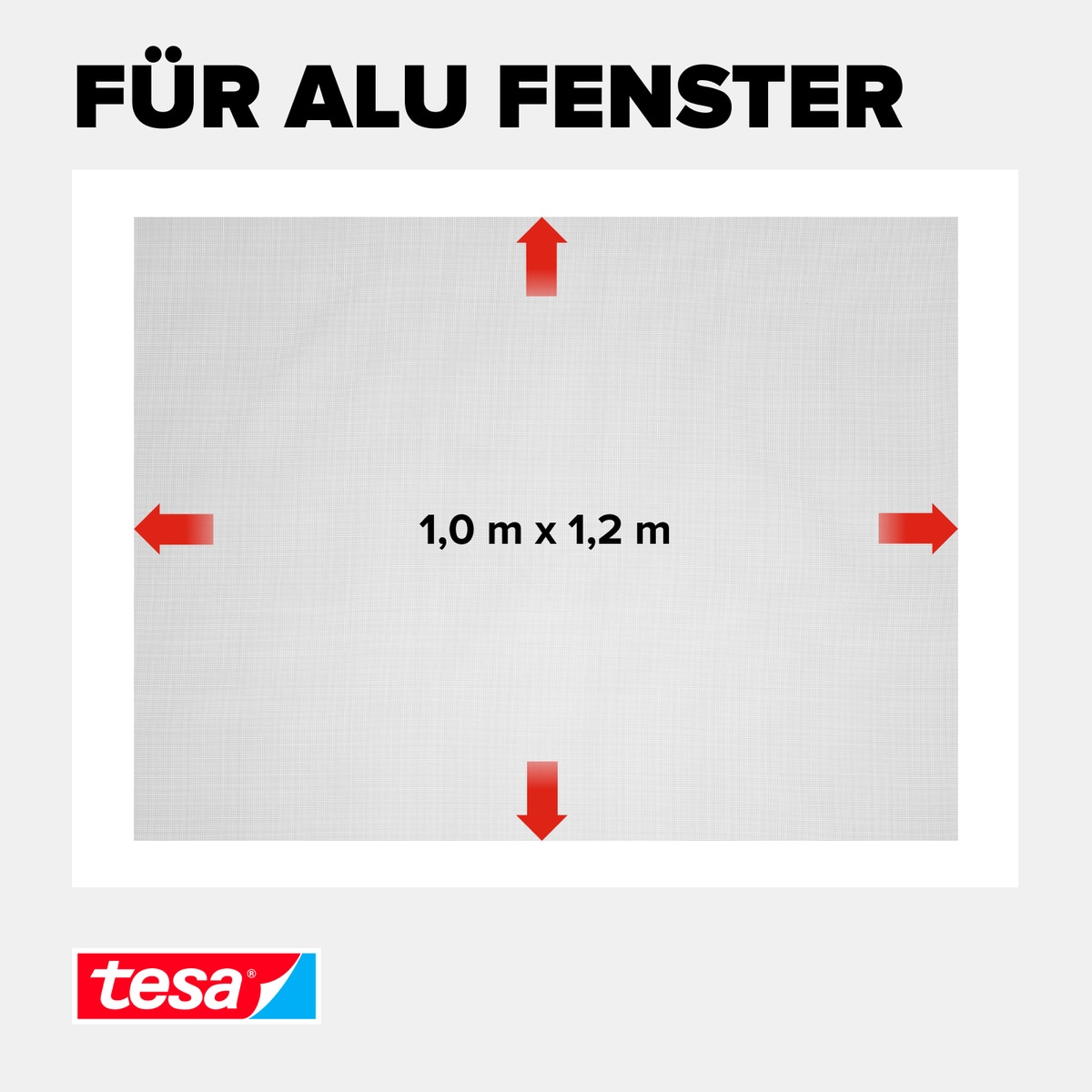 tesa Fliegengitter-Gewebe »Insect Stop Fliegengitter Ersatzrolle Fiberglas-Gewebe - 1.2 m x 2.5 m«, Mückennetz Fenster & Tür - Ersatz-Rolle