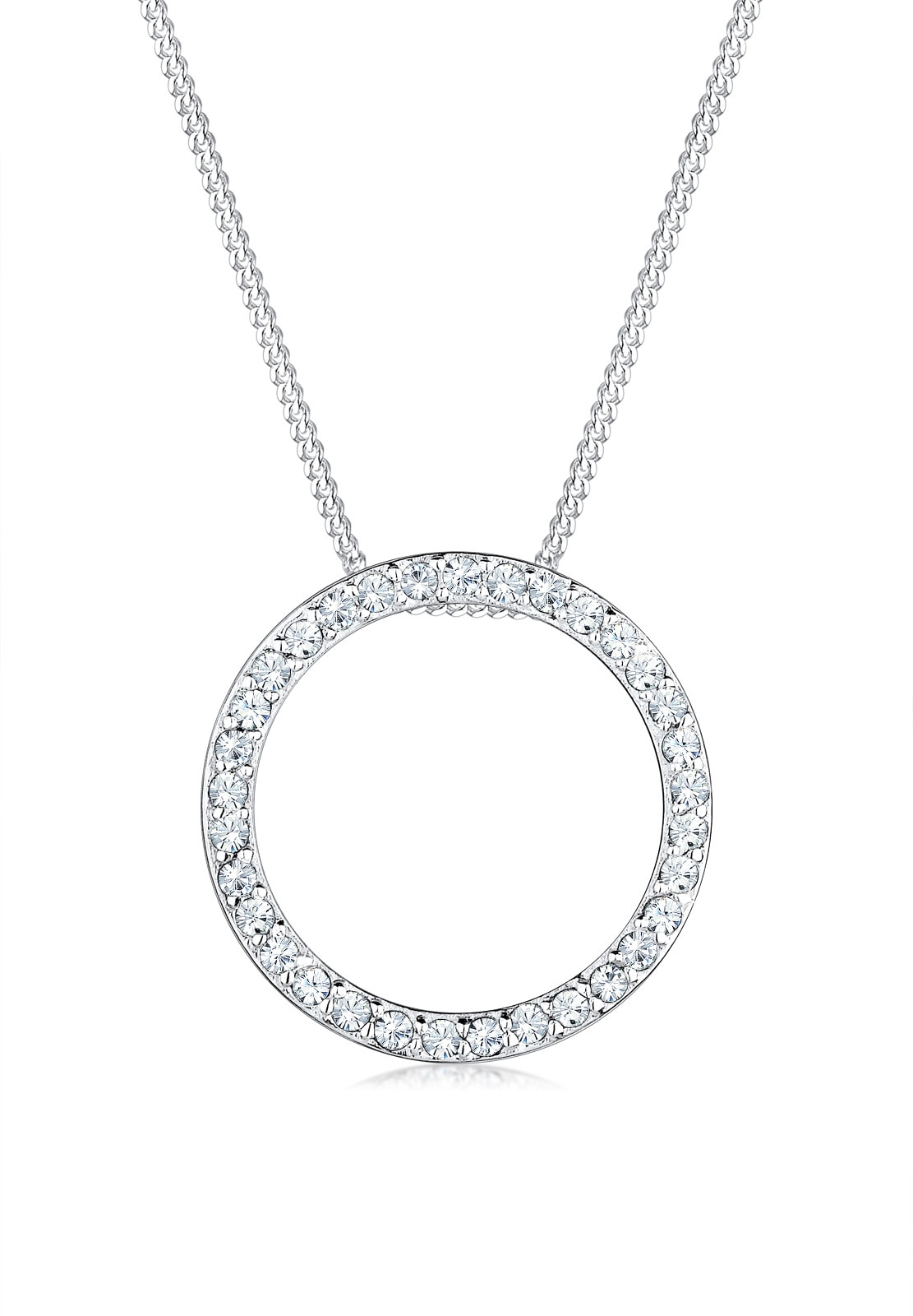 Elli Silberkette »Halskette Kreis Kristalle 925 Silber«