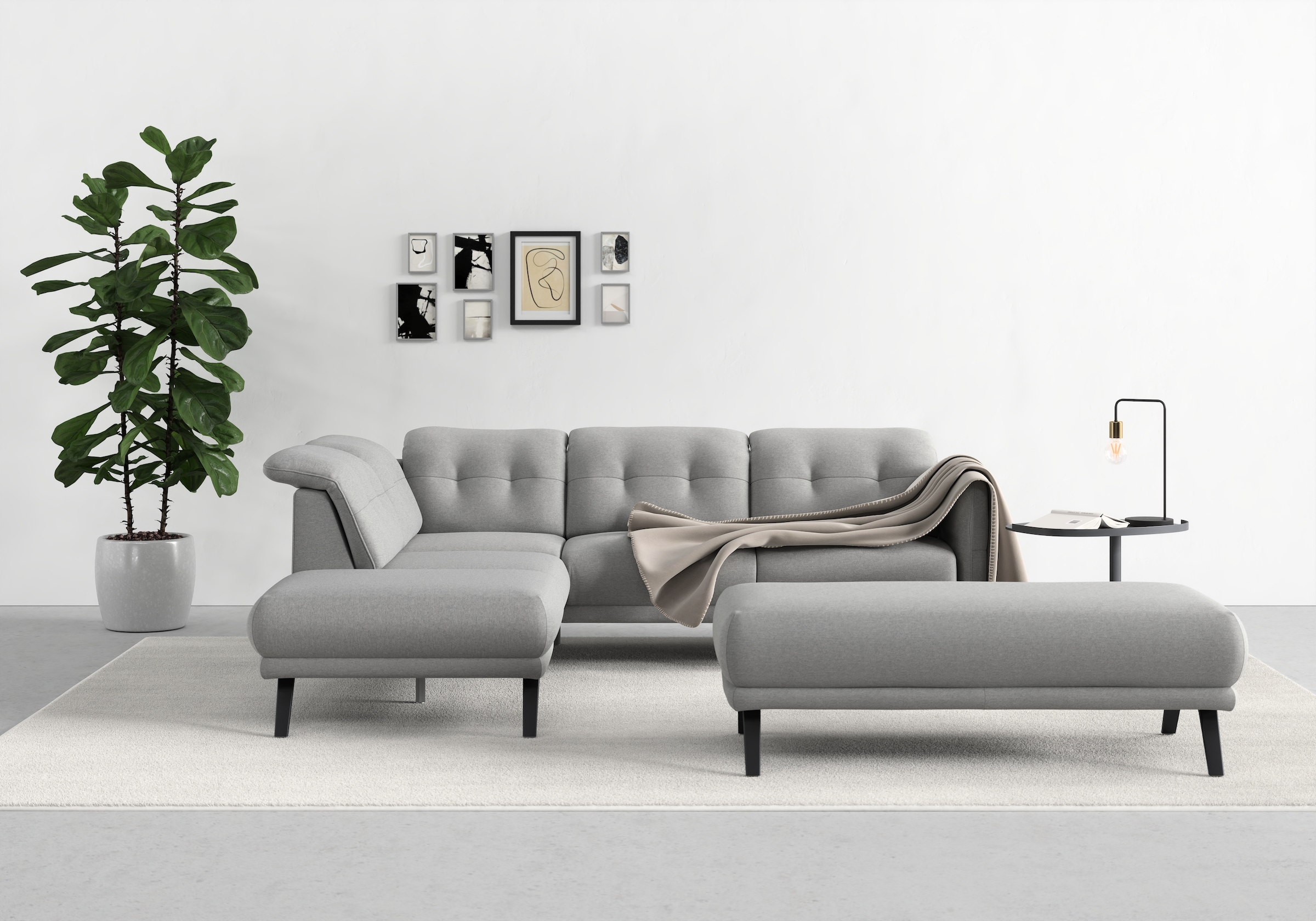 Ecksofa »Scandia L-Form«, Wahlweise mit Kopfteilverstellung und Armteilfunktion