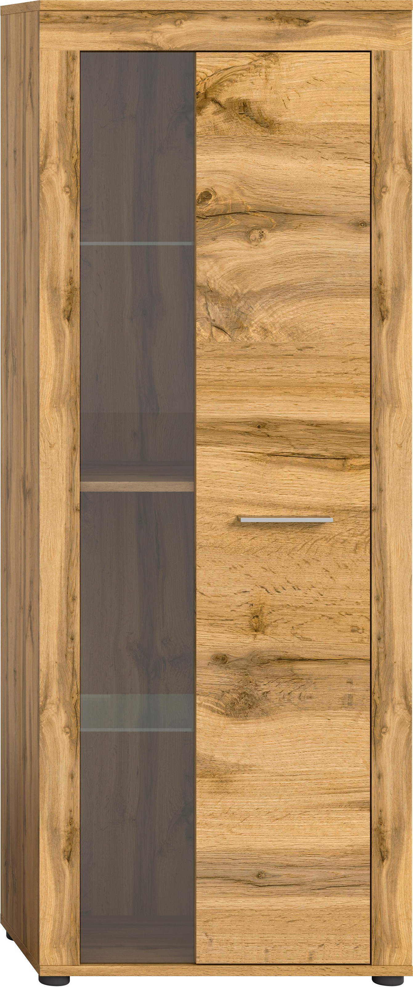 INOSIGN Vitrine »Aosta, Höhe 159 cm, in verschiedenen Farbausführungen«, 1 Tür, 3 Einlegeböden, 4 Fächer, Wohnzimmer, Standvitrine, Glasvitrine