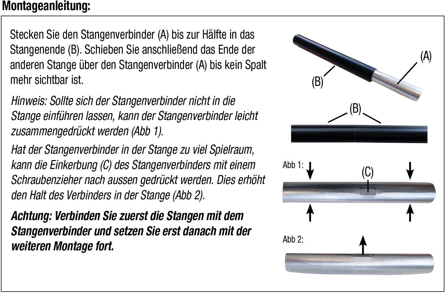 GARESA Stangenverbinder »Rundrohr 28mm«, (1 St.), Silberfarben