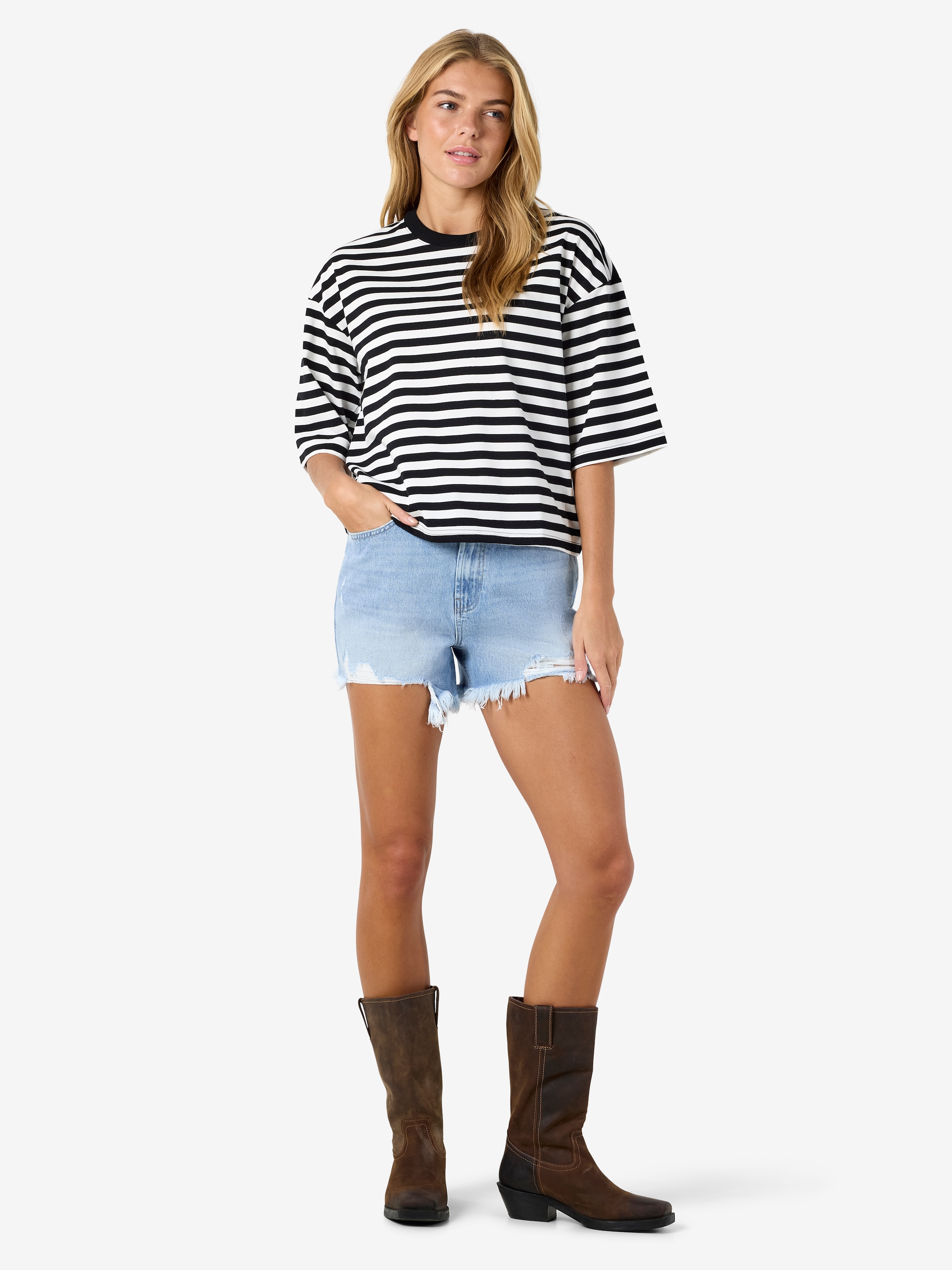 Noisy may Sweatshirt »NMEMBER 2/4 STRIPE SWEAT BOX«
