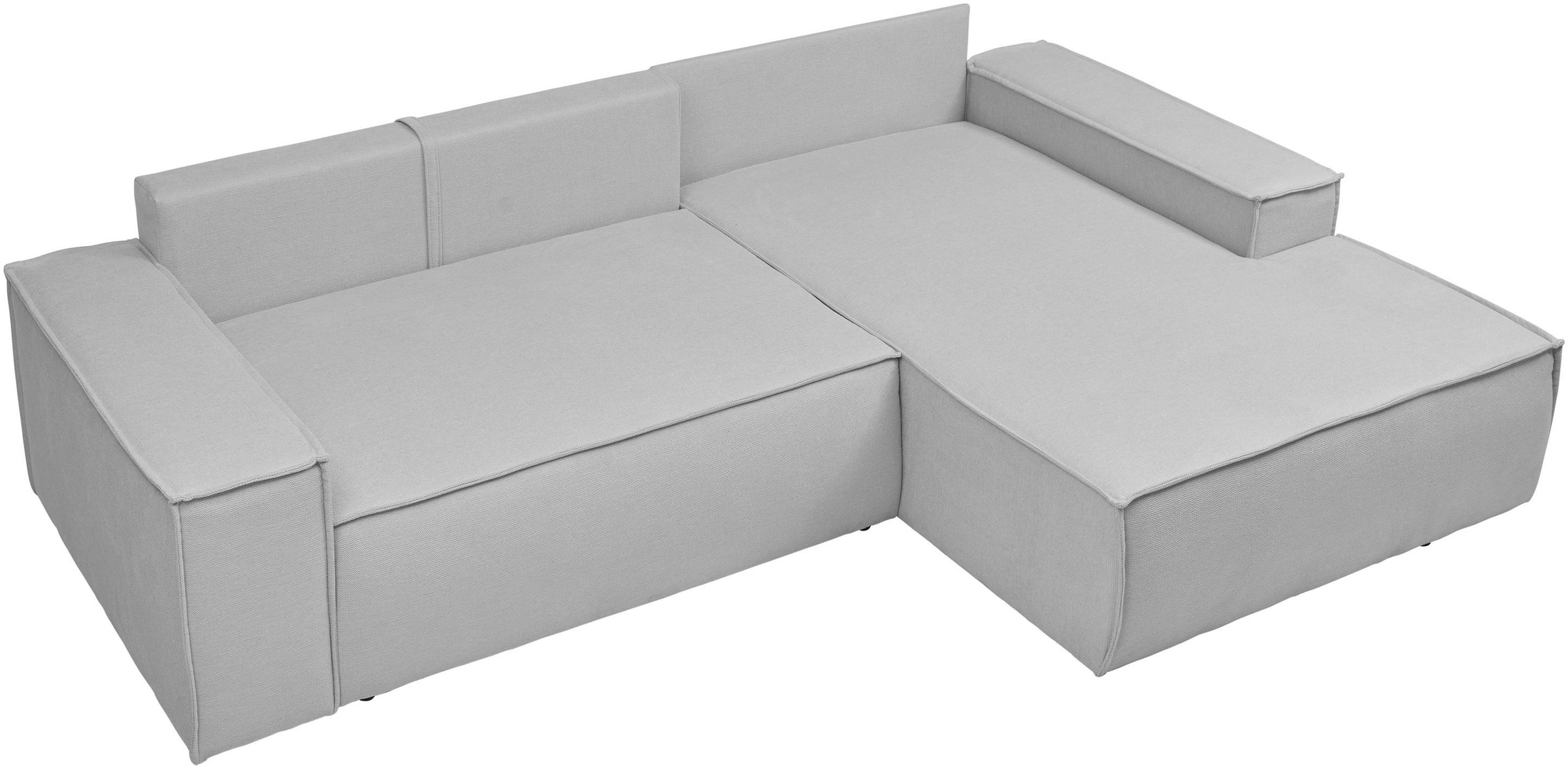 andas Ecksofa »Finnley Schlafsofa 267 cm in Bouclé, Struktur fein u. Cord, L-Form,«, Schlaffunktion m. Bettkasten (136/210 cm), Bouclé, Struktur und Cord