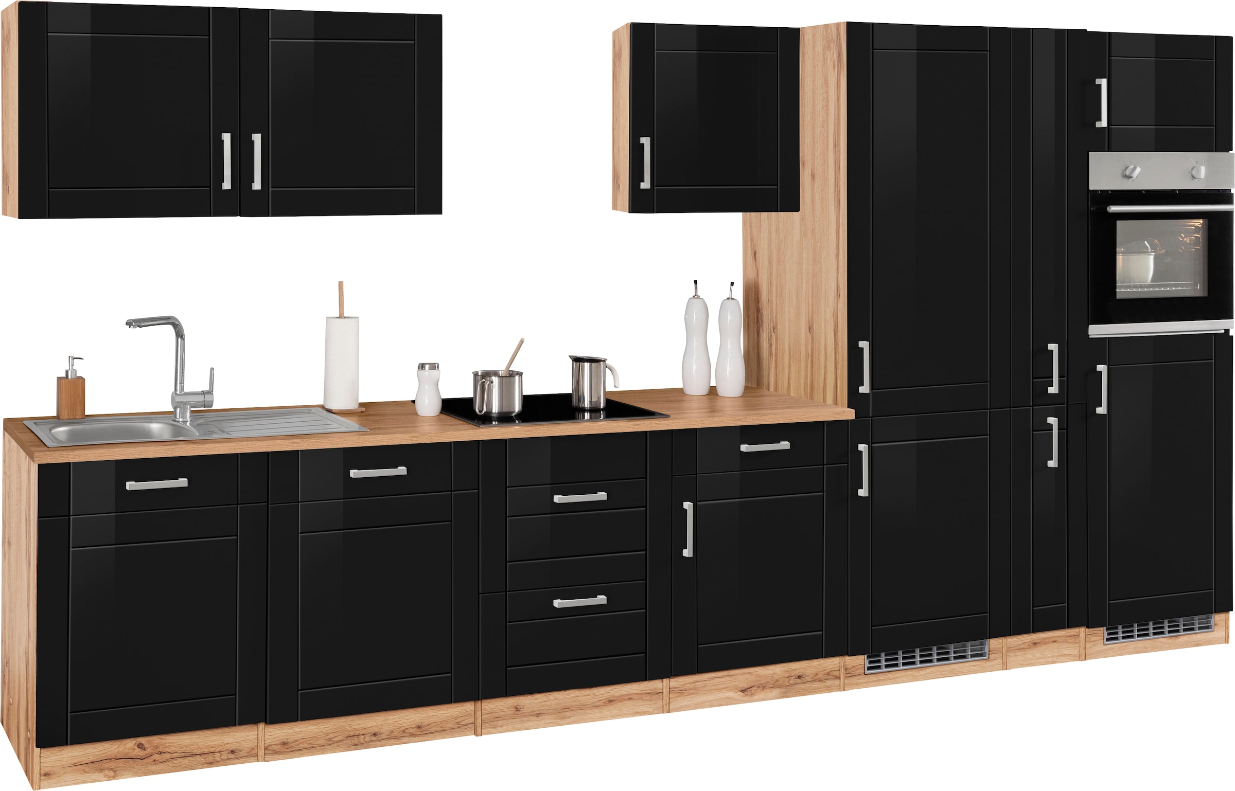 KOCHSTATION Küchenzeile »KS-Tinnum« ohne E-Geräte, Breite 390 cm