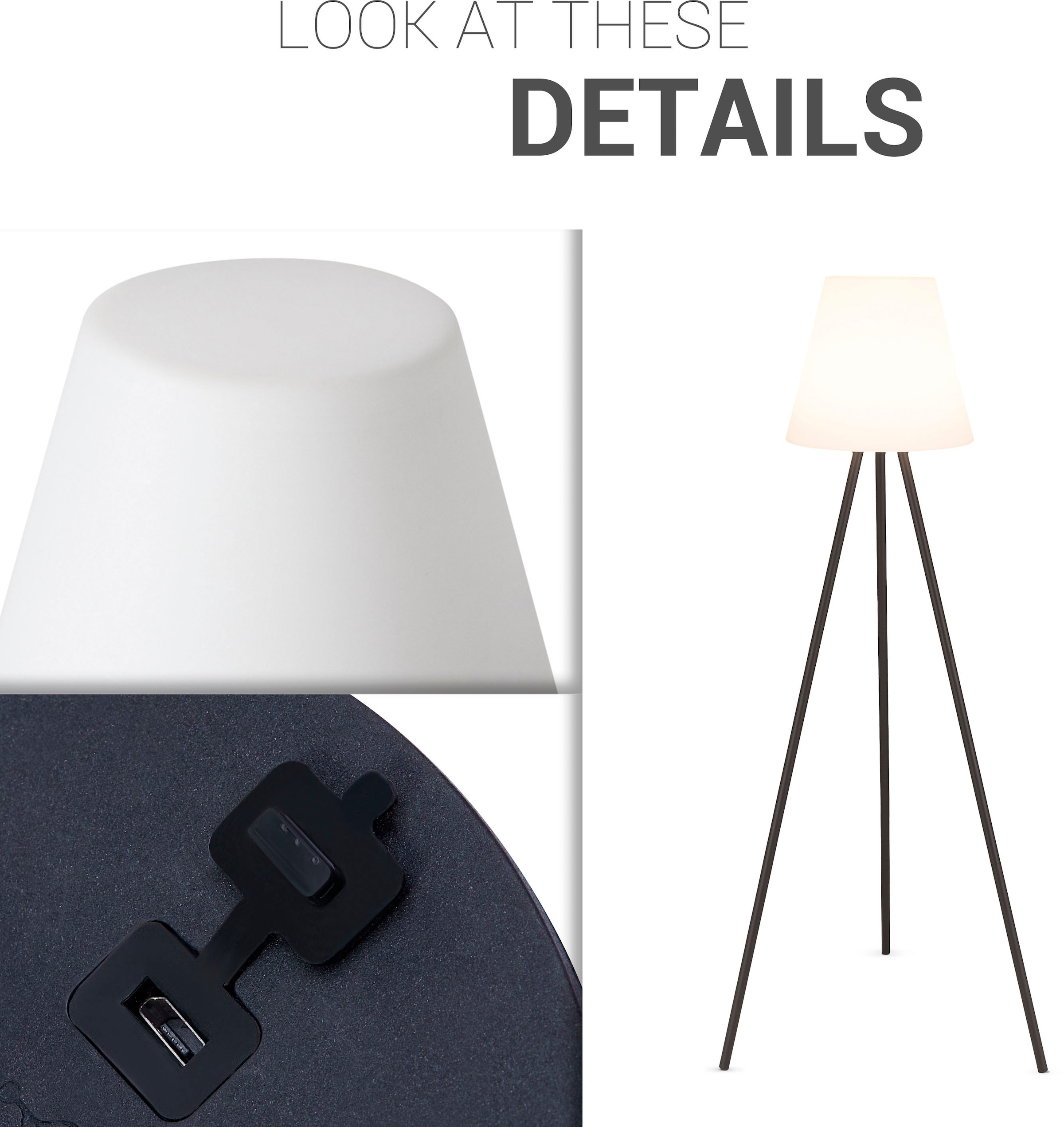 Paco Home Stehlampe »ROBIN« LED-Board LED Stehlampe Industrie In- und Outdoor Akku Garten  Terasse