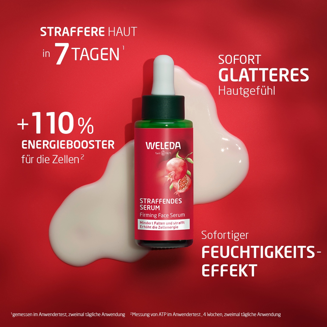 WELEDA Gesichtsserum »Weleda Straffendes Serum Granatapfel & Maca-Peptide« spendet Feuchtigkeit & verbessert die Elastizität