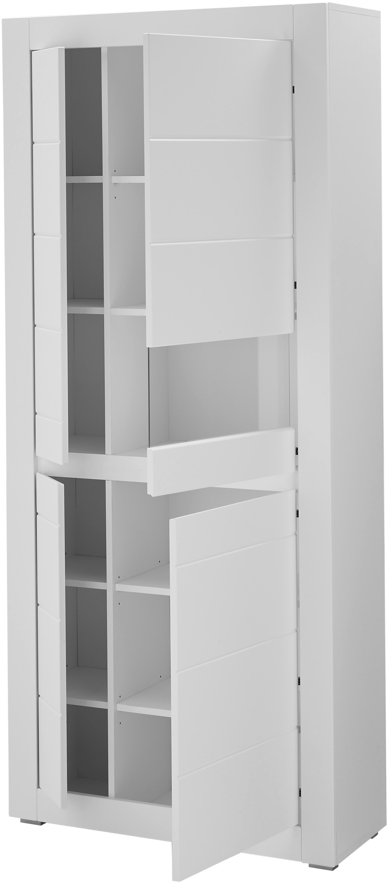 Home affaire Wohnwand »Anbauwand in Weiß Matt, Wohnzimmer-Set mit austauschbarer Blende« Set, 3 Stk. tlg.