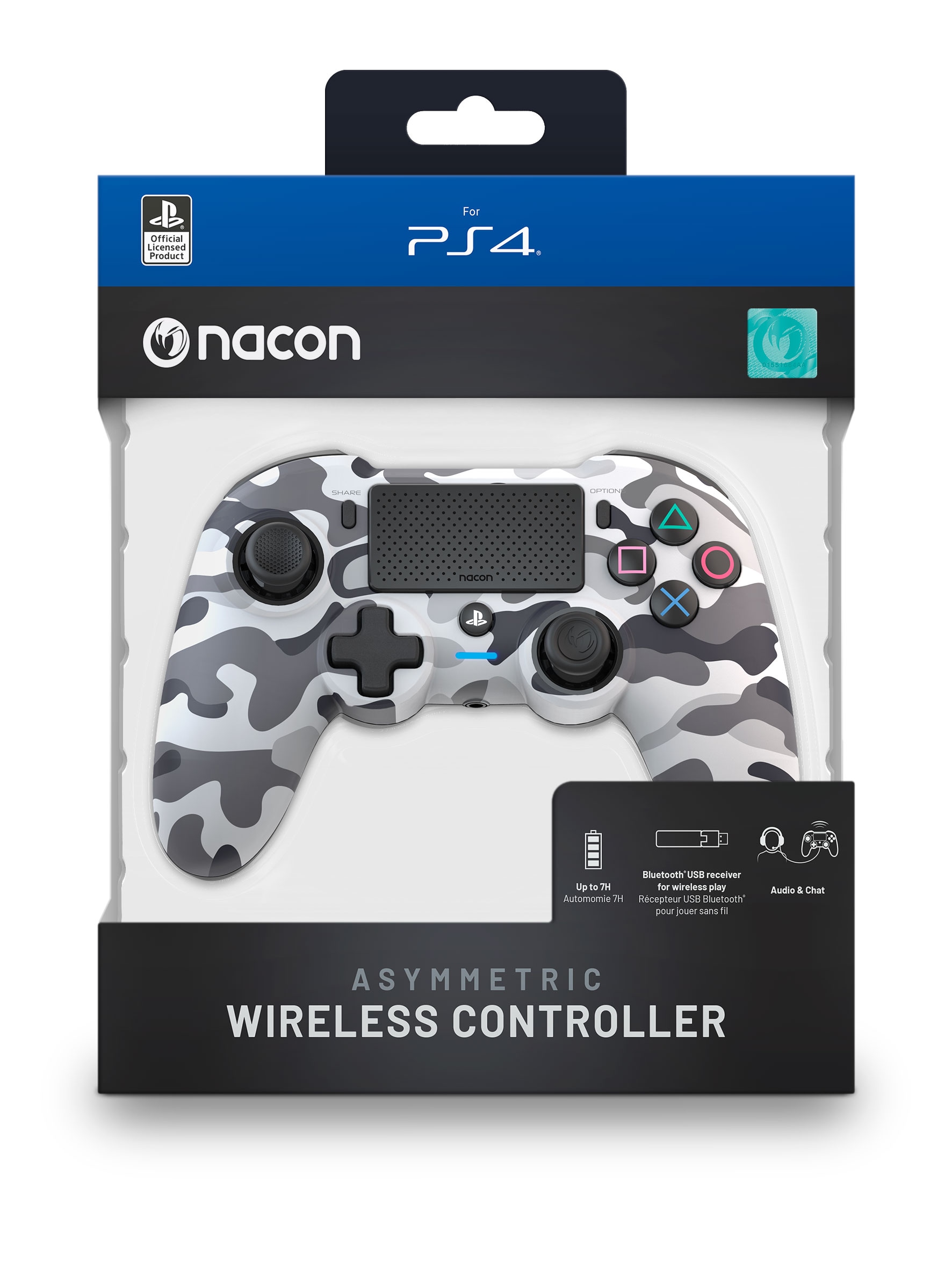 nacon Gaming-Controller »NA010107 PS4 Asymmetric Wireless Controller, kabellos«, 3,5mm Headsetanschluss, Camo Grey
