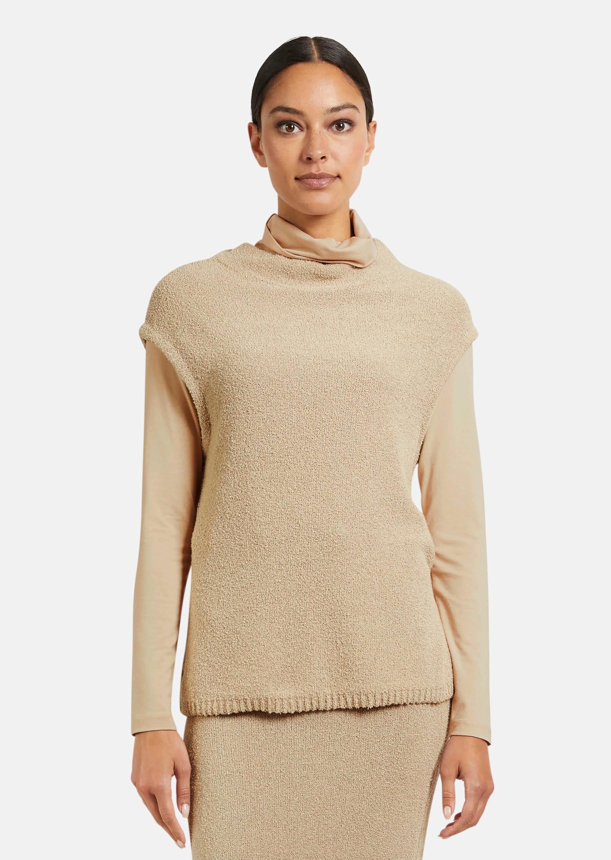 MADELEINE Longpullover »Pullunder Strick-Pullunder im Frottee-Look«