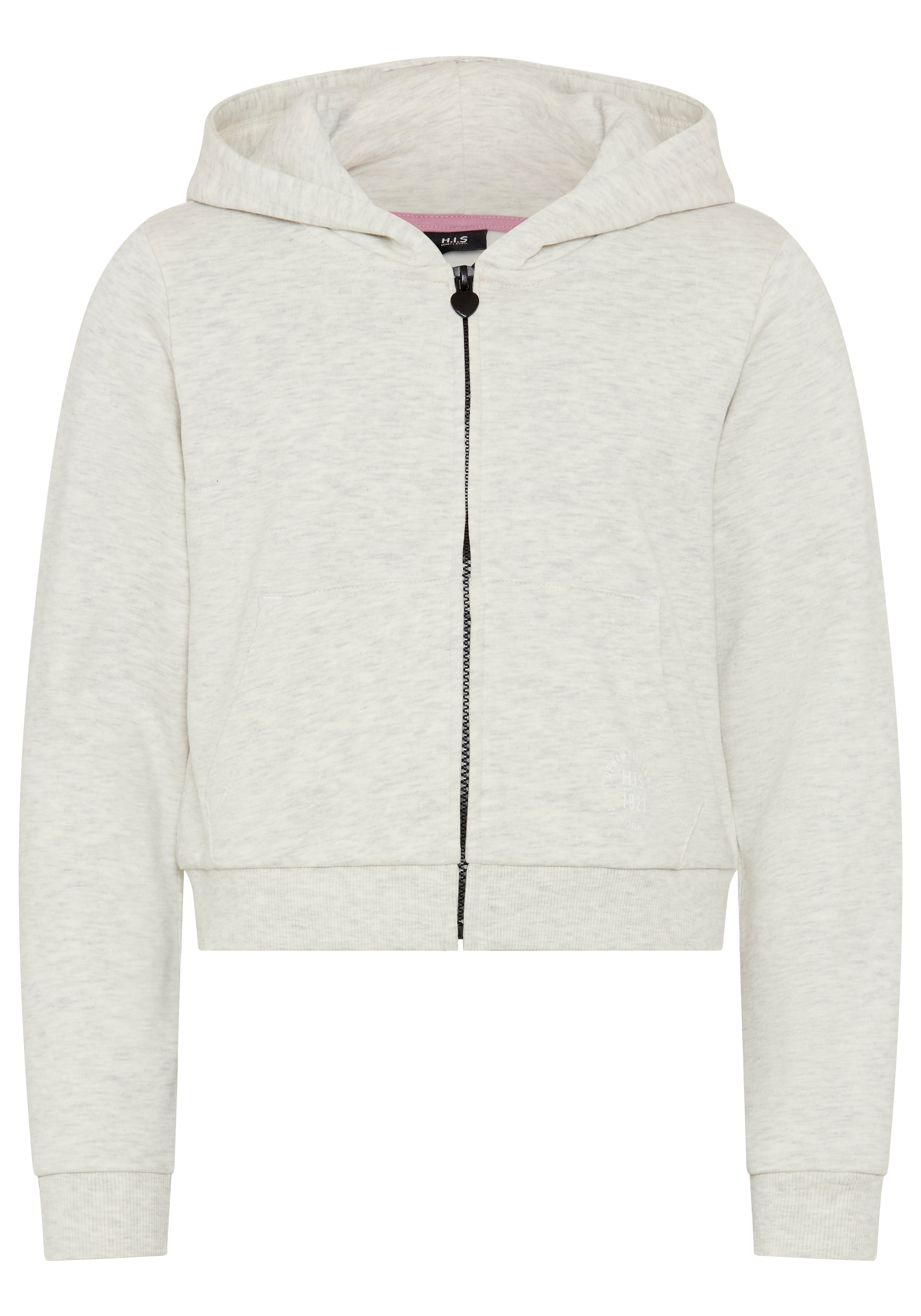 H.I.S Kapuzensweatjacke »Kurzgeschnittene Sweatjacke mit Logoprint für Mädchen« Für TEENS. Sweatjacke in modischer Kurzform und Zipper