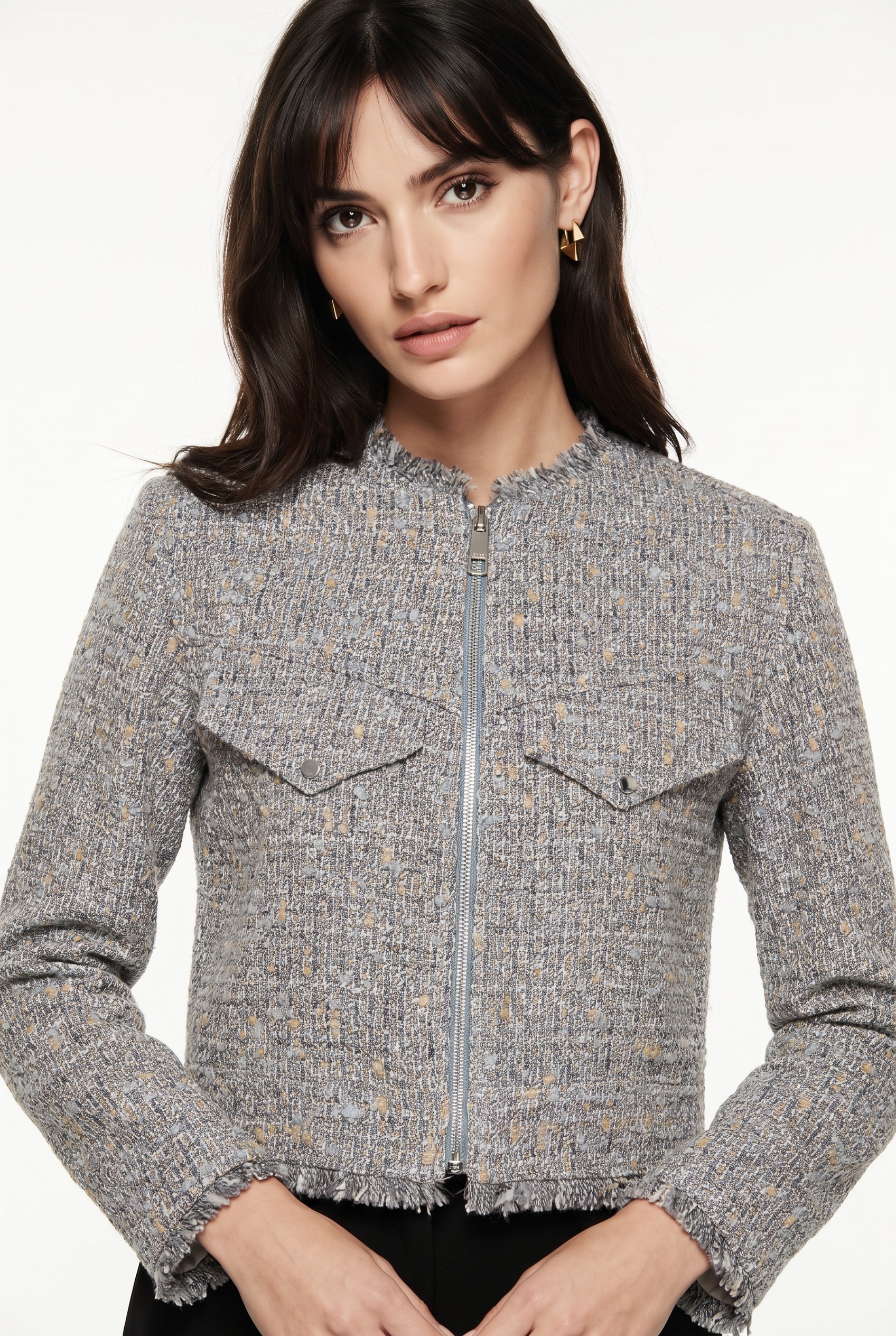 BOSS ORANGE Kurzblazer »Jawelli Premium Damenmode« mit Fransen-Details