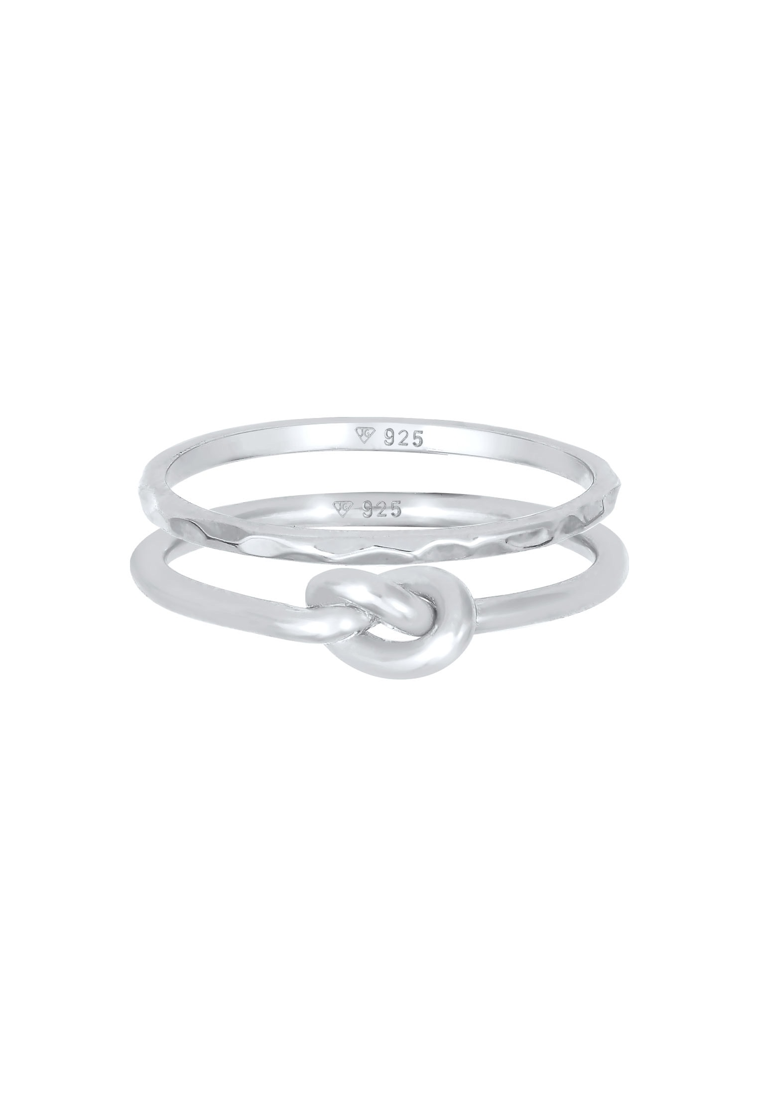 Elli Ring-Set »Ring Knoten Verknotet Trend Basic 2er Set 925 Silber«