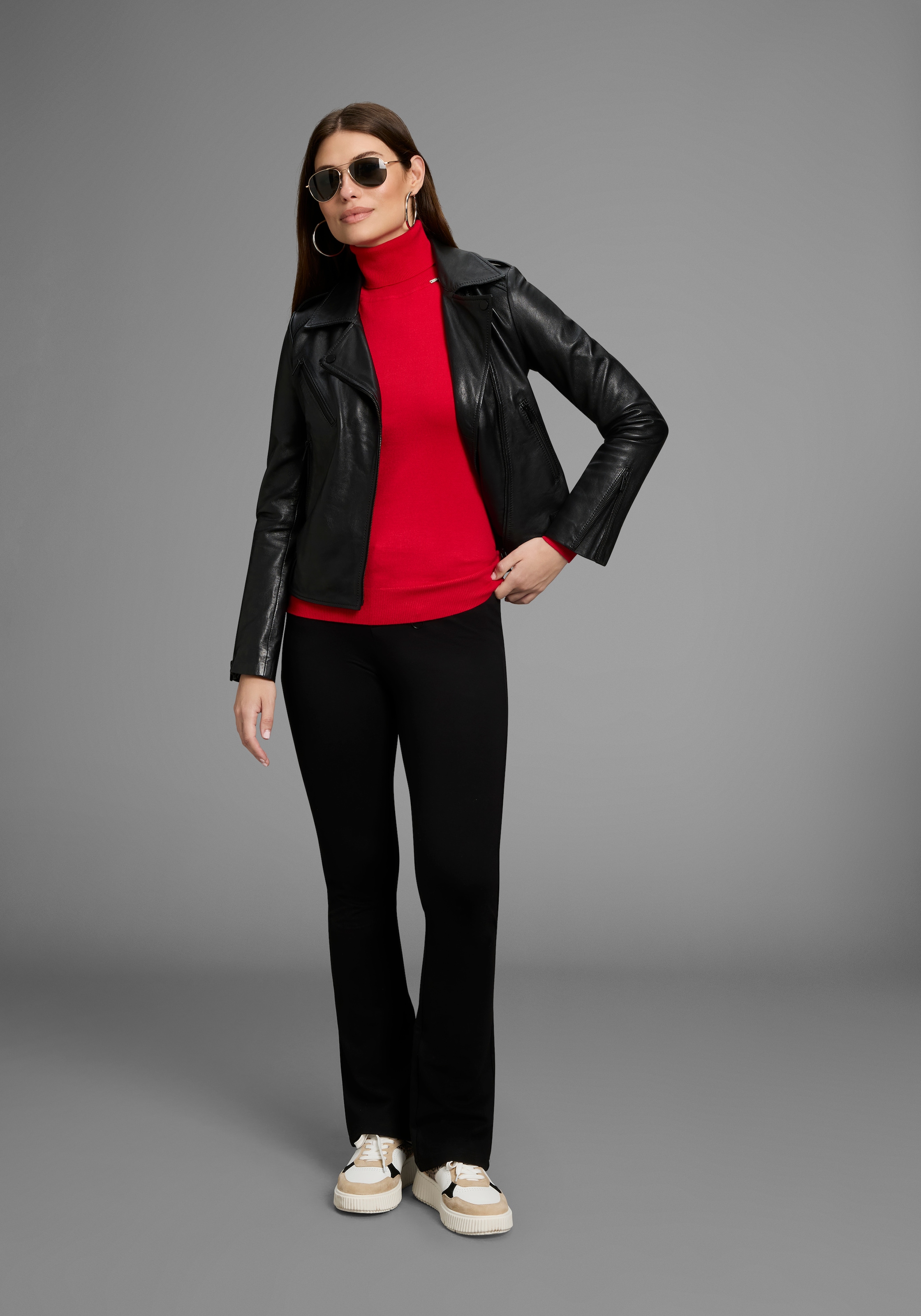 Bruno Banani Rollkragenpullover, mit Metalllogo