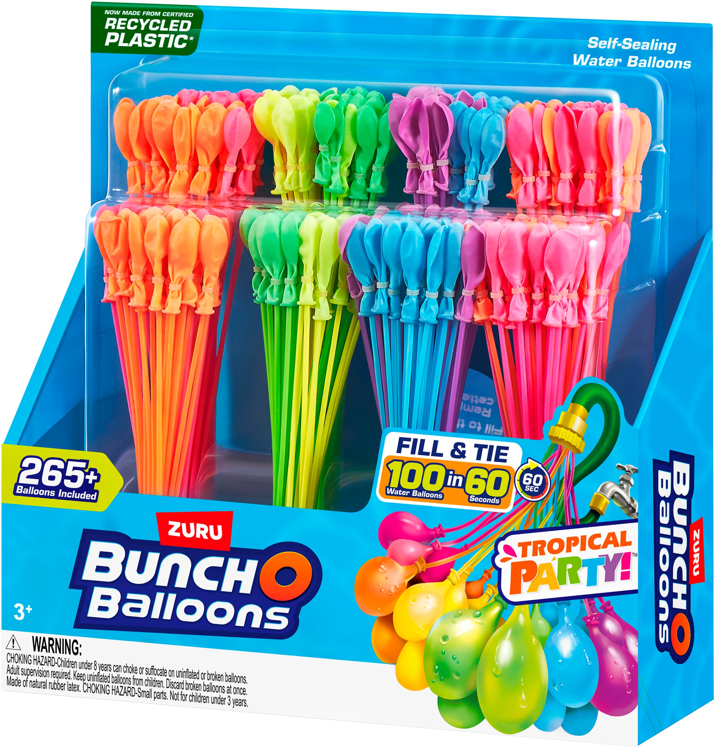 Bunch O Balloons Badespielzeug »Bunch O Balloons, 8er Pack 265+ Wasserballons Tropical Party«, aus recyceltem Material