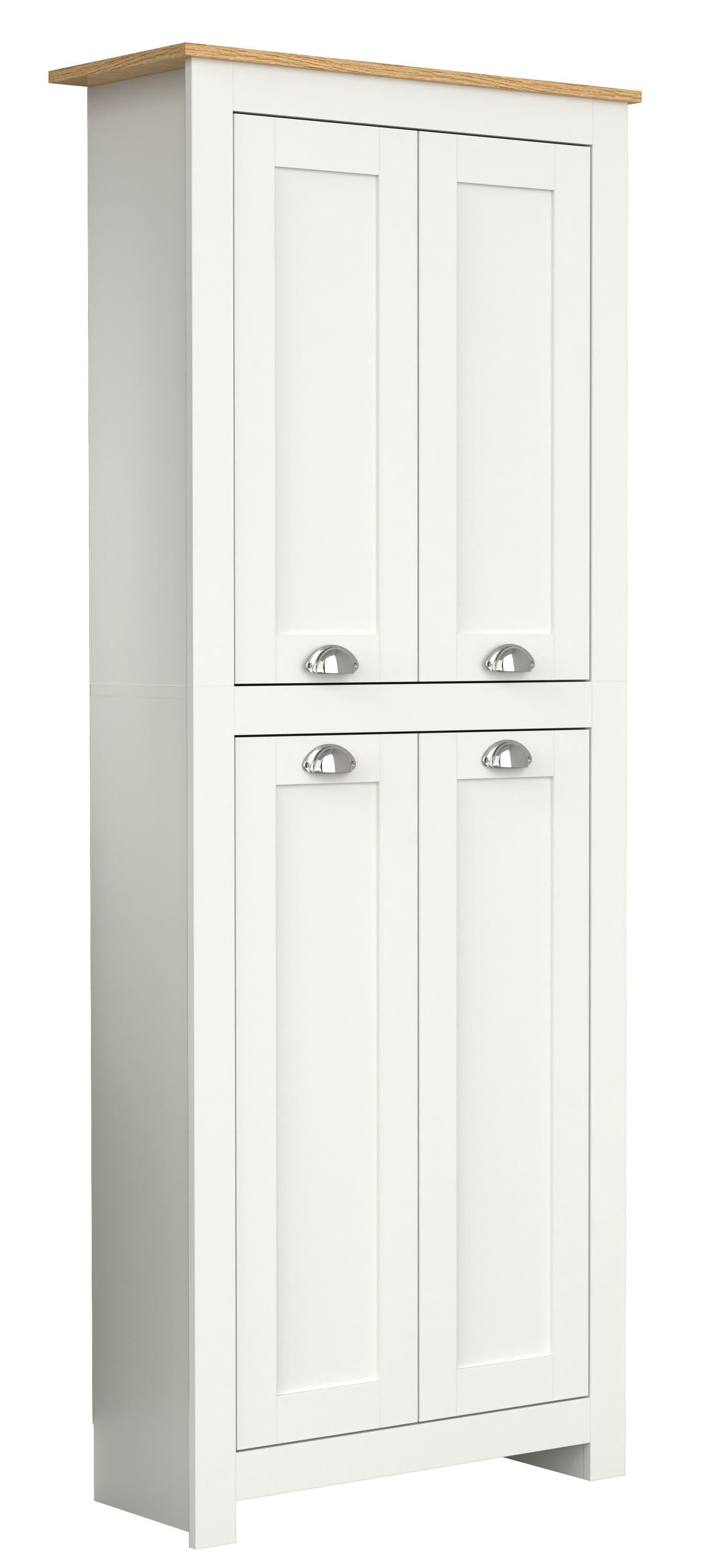 VCM Mehrzweckschrank »VCM Holz Flurschrank | 5 Fächer | Badezimmerschrank | Maße: H. 184 x B. 72 x T. 32 cm | 4 Drehtüren | elegante Muschelgriffe - Balusa«, (1 St.)