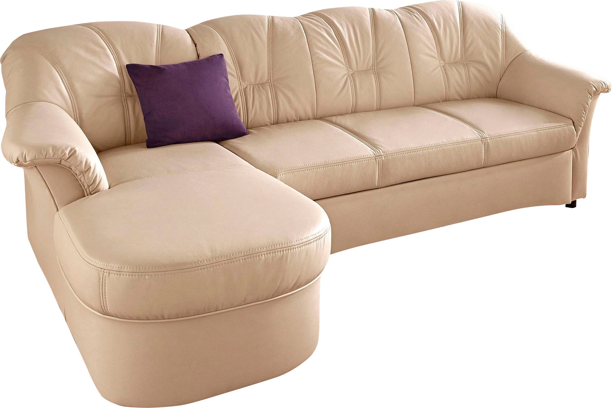 DOMO collection Ecksofa »Flores Schlafsofa, B/T/H: 233/142/86 cm, L-Form«, wahlweise mit Bettfunktion, wahlweise mit Federkern, auch in Leder