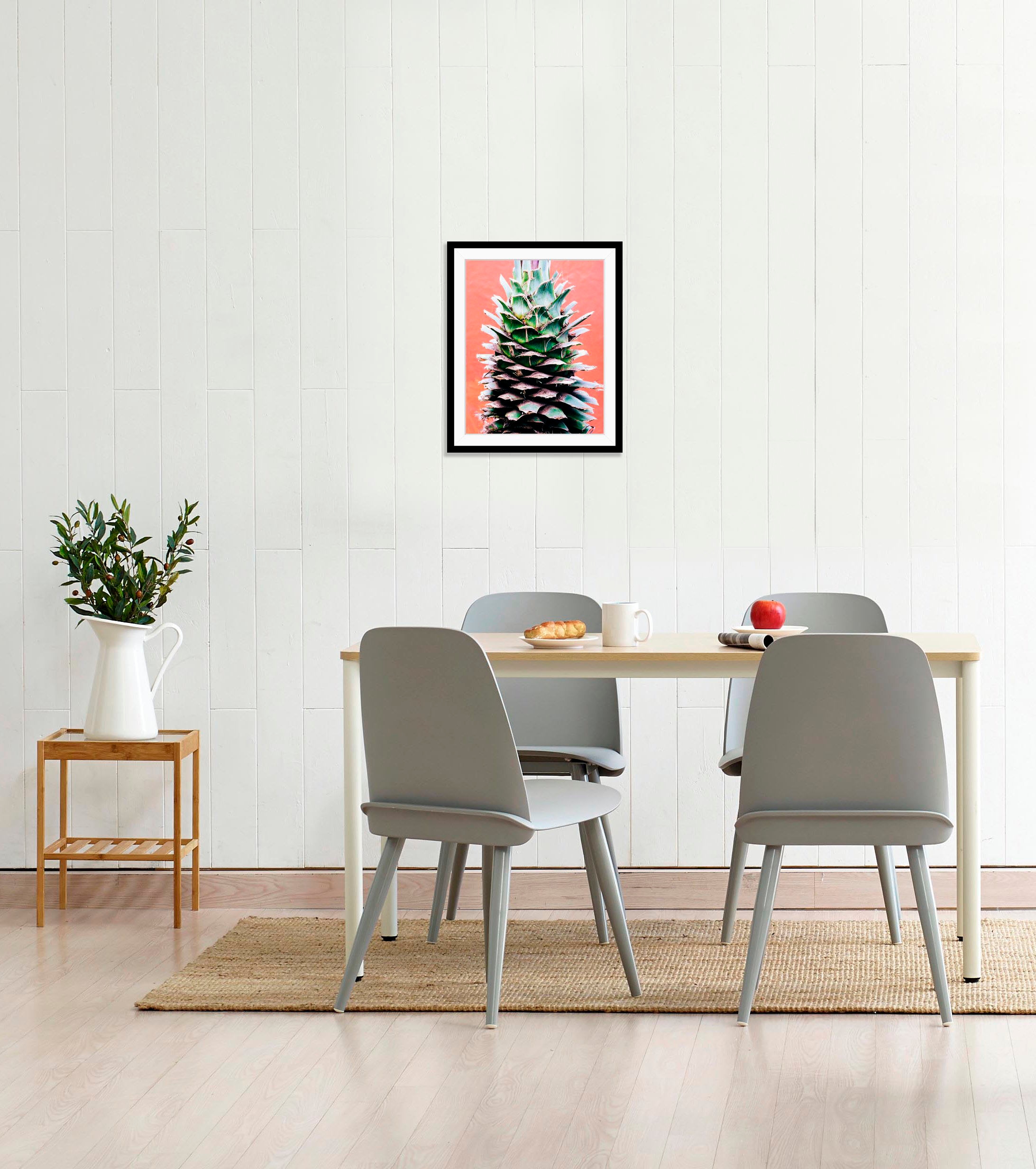 queence Bild »Lassi«, Obst-Obst Bilder-Lebensmittel-Essen-Kunst-Figuren, (1 St.), HD Premium Poster-Druck inkl. Holzrahmen