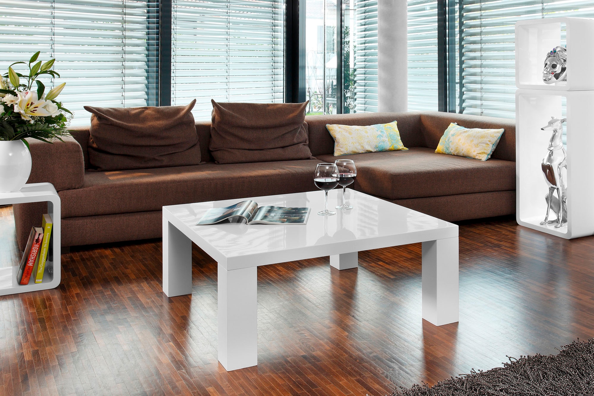 SalesFever Couchtisch "- im puristischen Stil" Stilvoll Hochglanz: Rechteckig oder Quadratisch