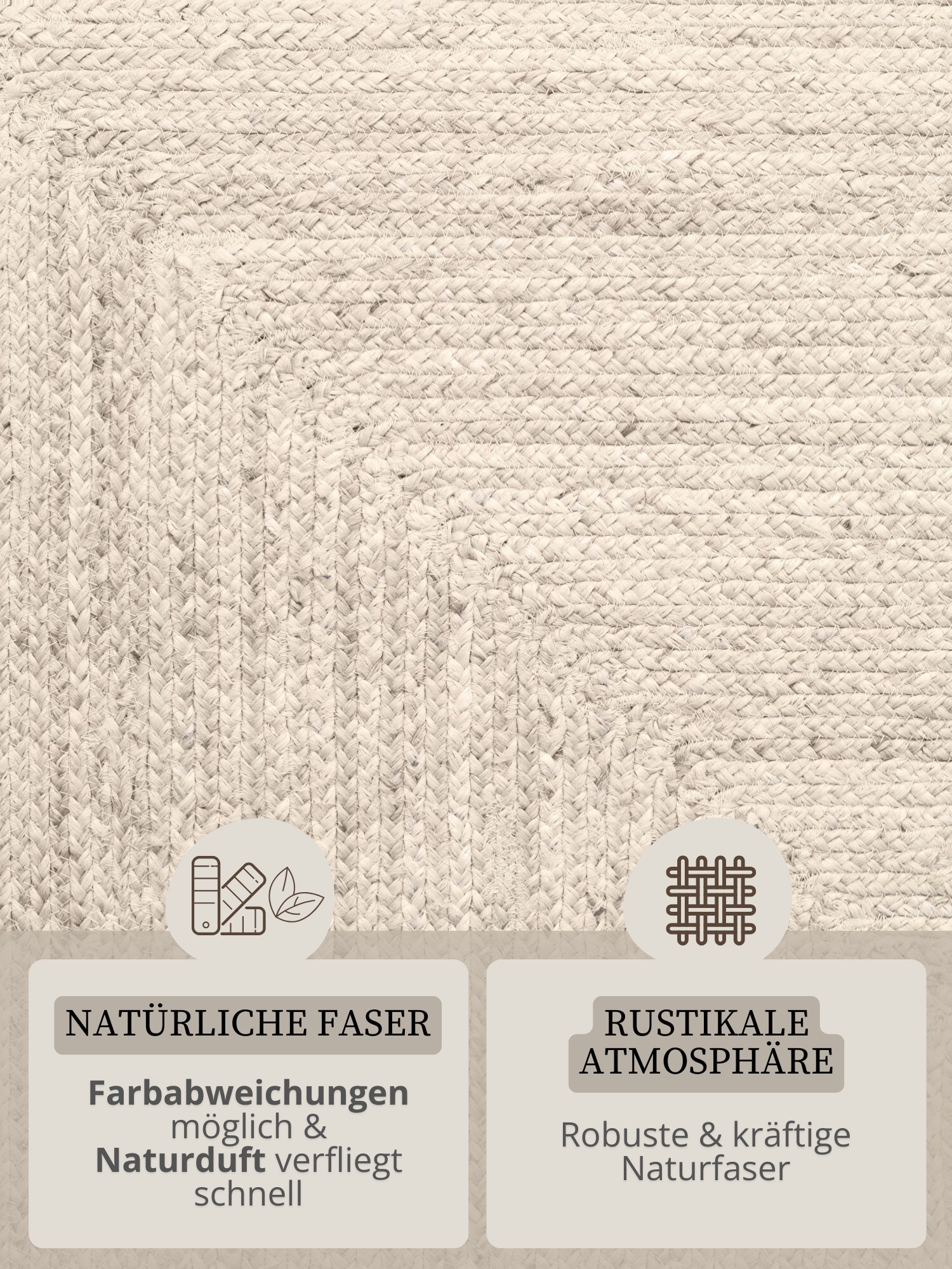 HANSE Home Teppich »Juteteppich Teppich Juno« rechteckig 9 mm Höhe Jute, Shape, Handgemacht, Wohnzimmerteppich, Naturteppich, Wohnzimmer