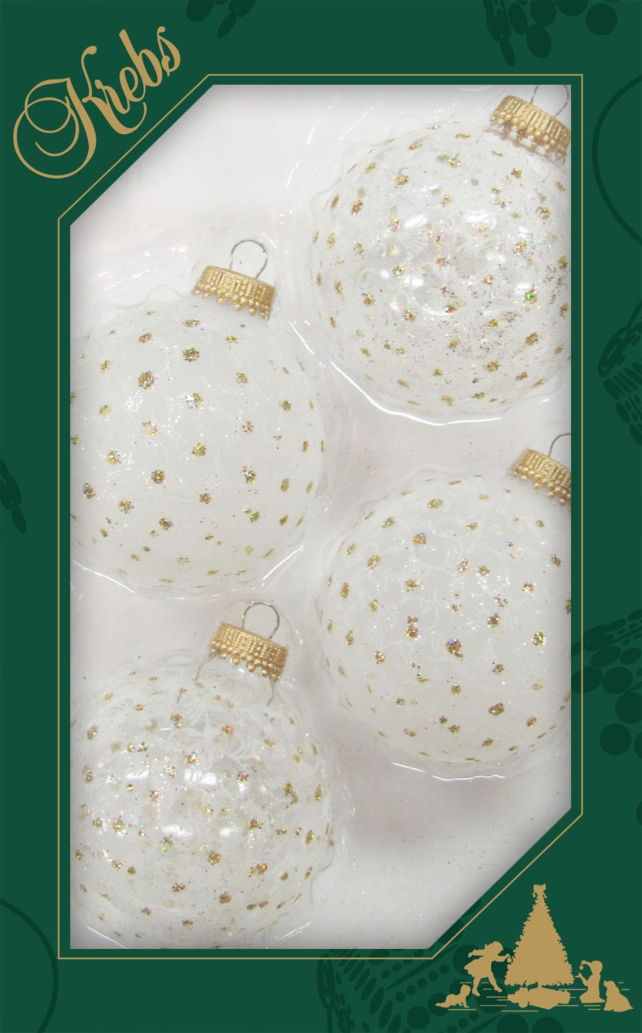 »CBK72751«, Krebs Lauscha online Glas günstig mit 4 Glitterdekor (Set, St.), Weihnachtsbaumkugel kaufen