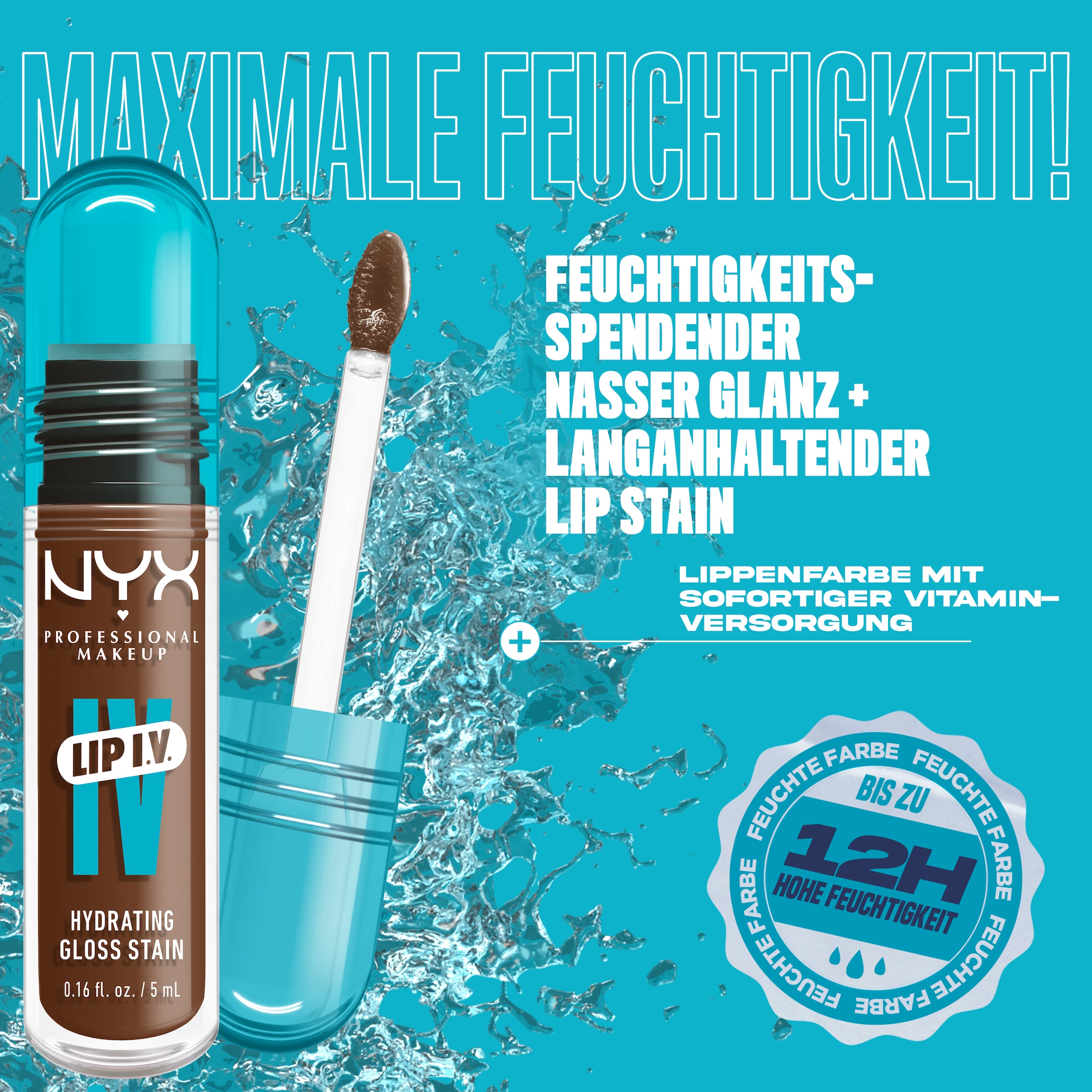 NYX Lipgloss »NYX Professional Makeup Lip IV Gloss Serum Lipgloss«, Wet-Look, spendet Feuchtigkeit, pflegt, hinterlässt Lip Stain.