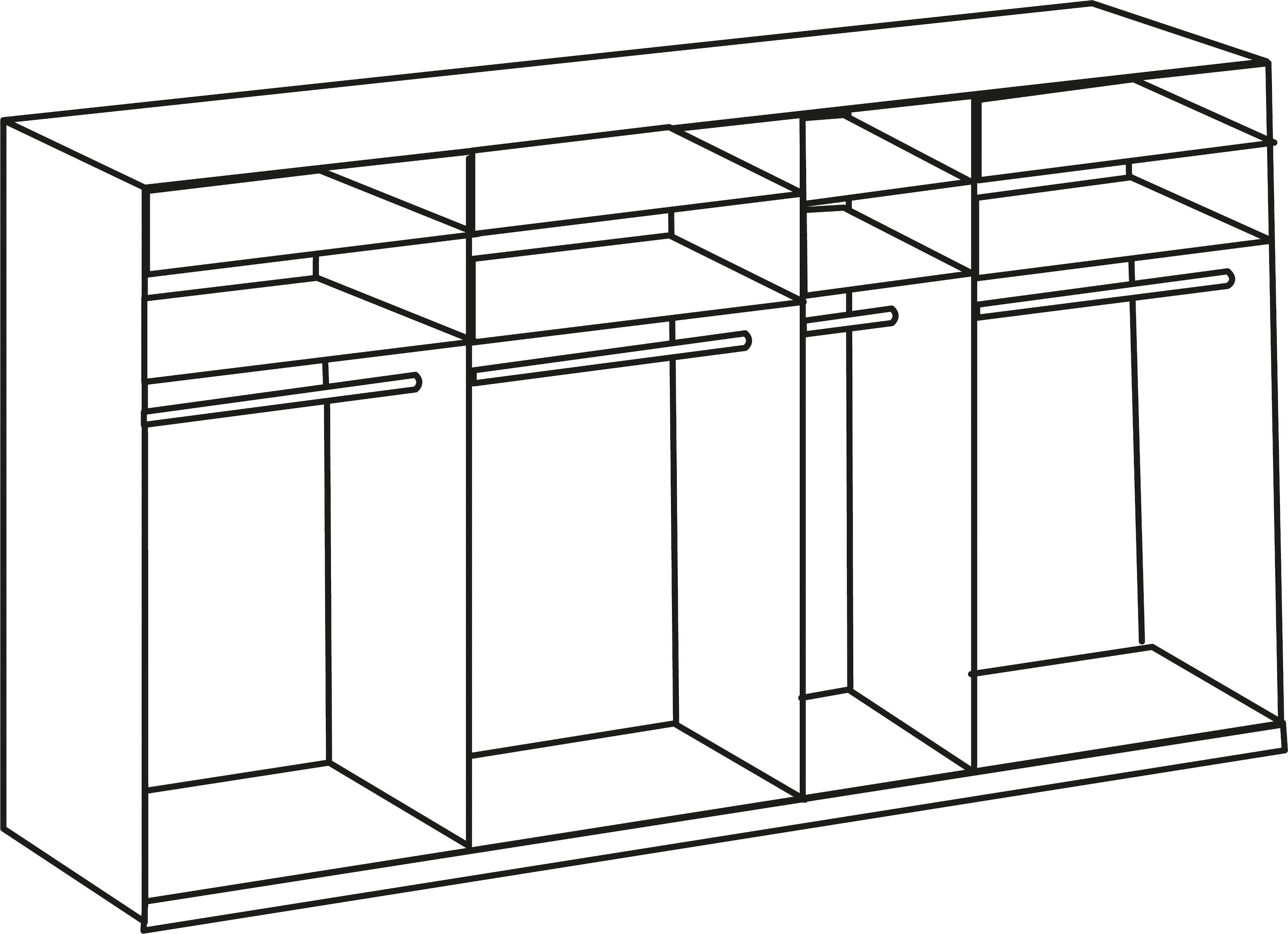 Fresh To Go Glastüren Schwebetürenschrank bestellen und »Level«, mit Rechnung auf Synchronöffnung