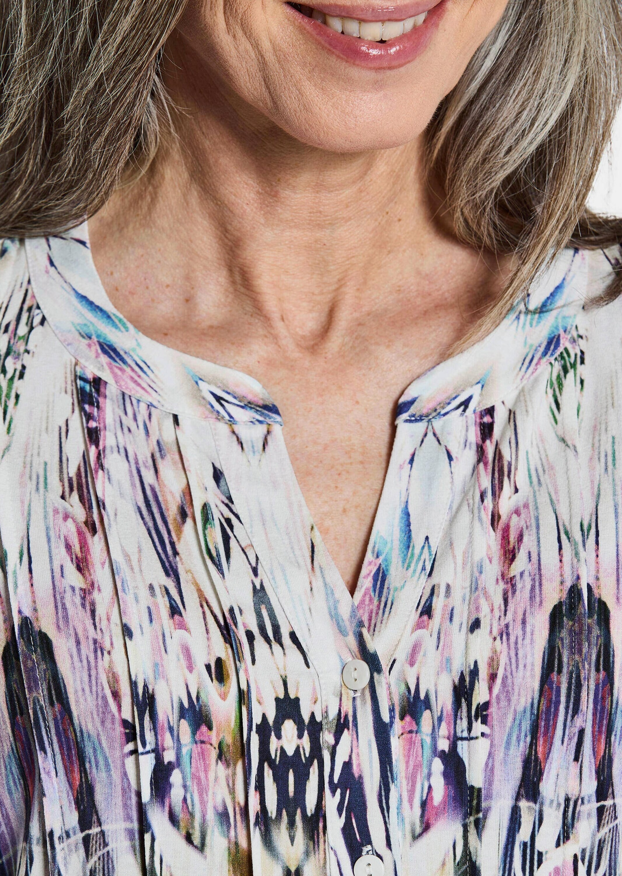 GOLDNER Tunika »Kurzgröße Sommertunika mit Biesen« stretchbequemer Viskosejersey